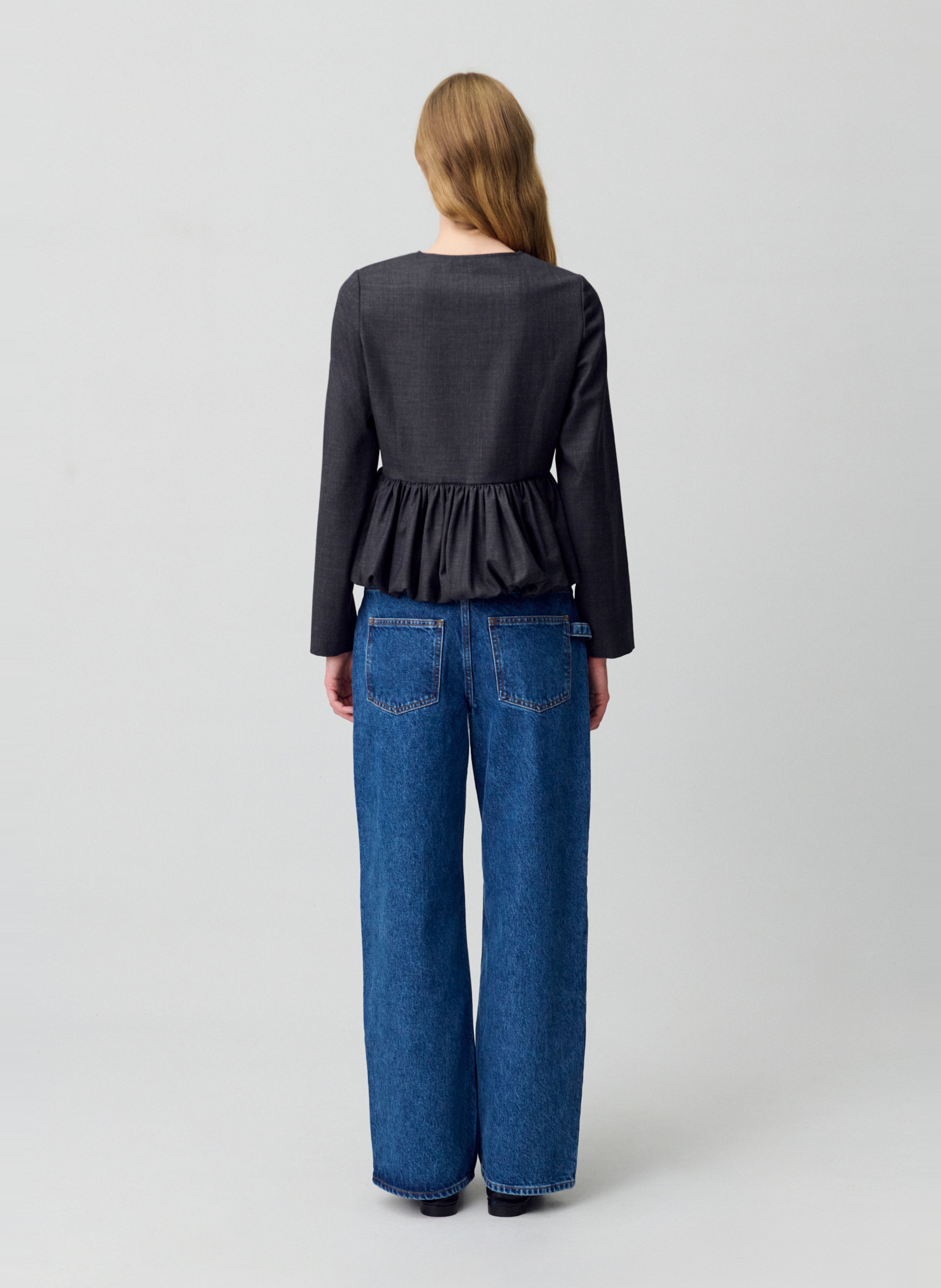 Top manches longues boutonné uni CLAUDIE PIERLOT Gris