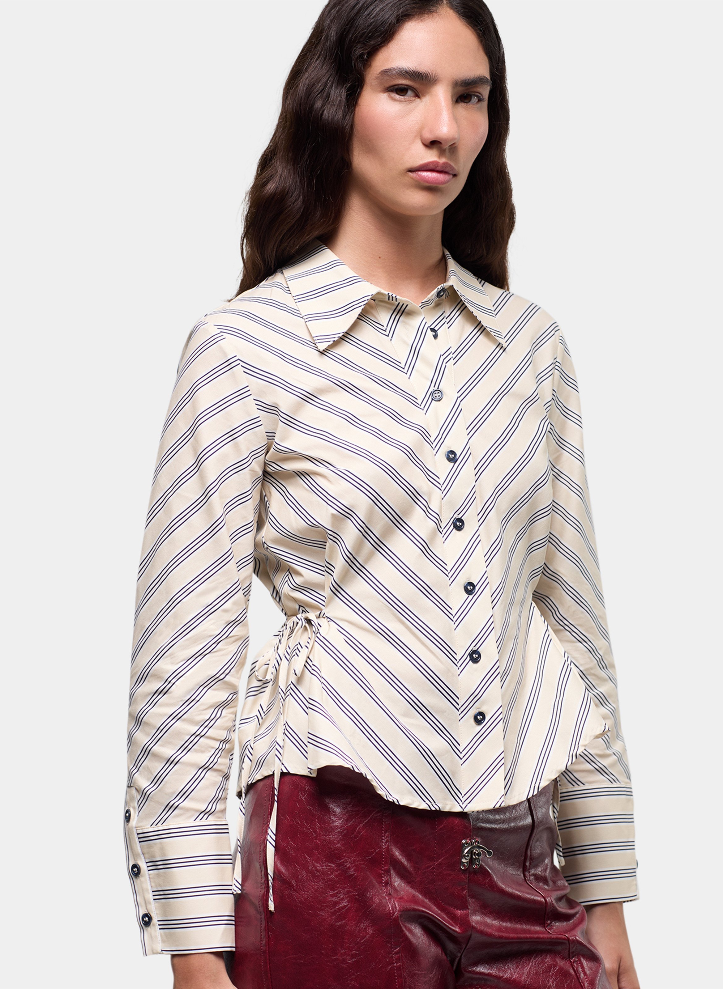 Cotton-blend striped shirt LAAGAM Multicolored