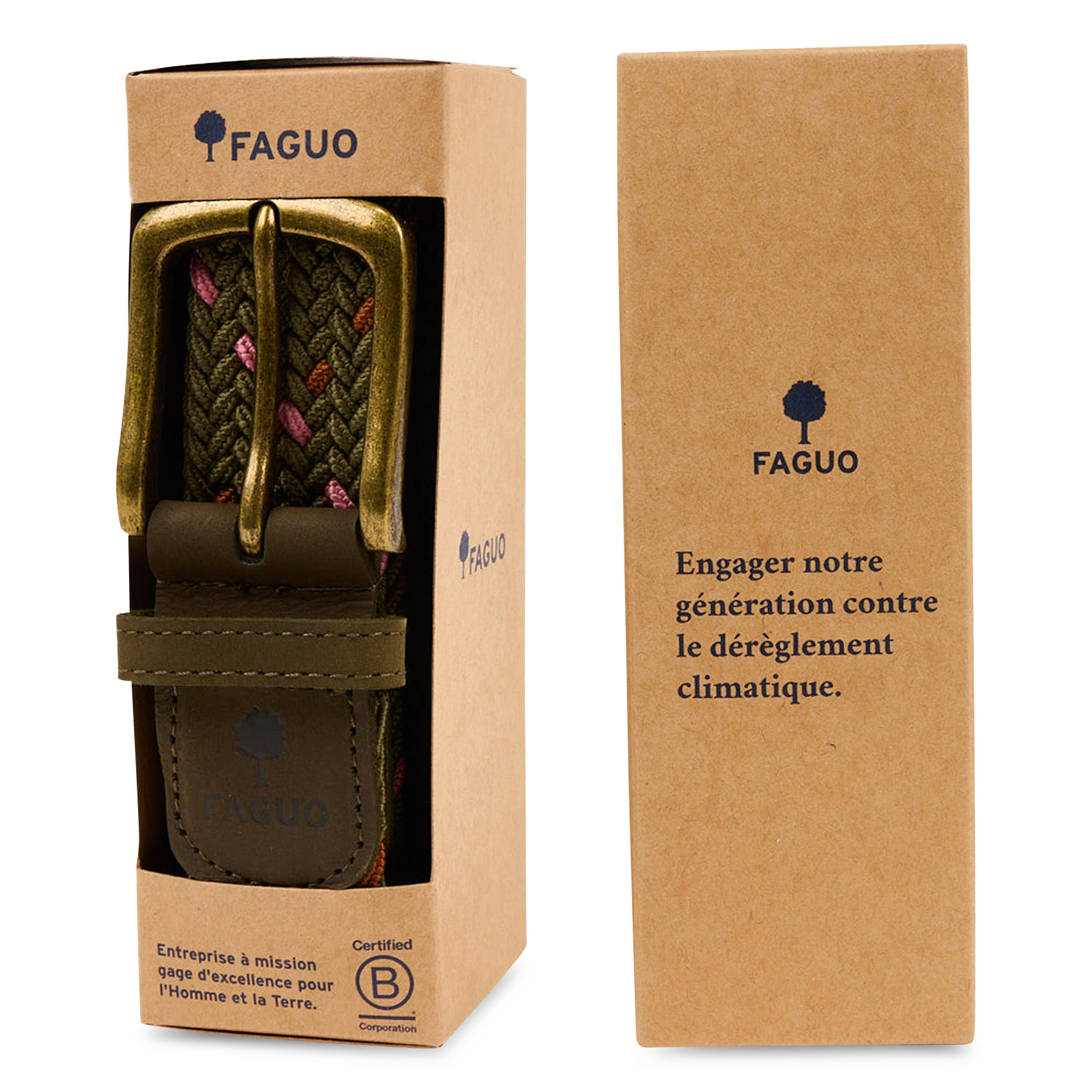 Geflochtener Gürtel aus recycelten Mischfasern FAGUO Rosa