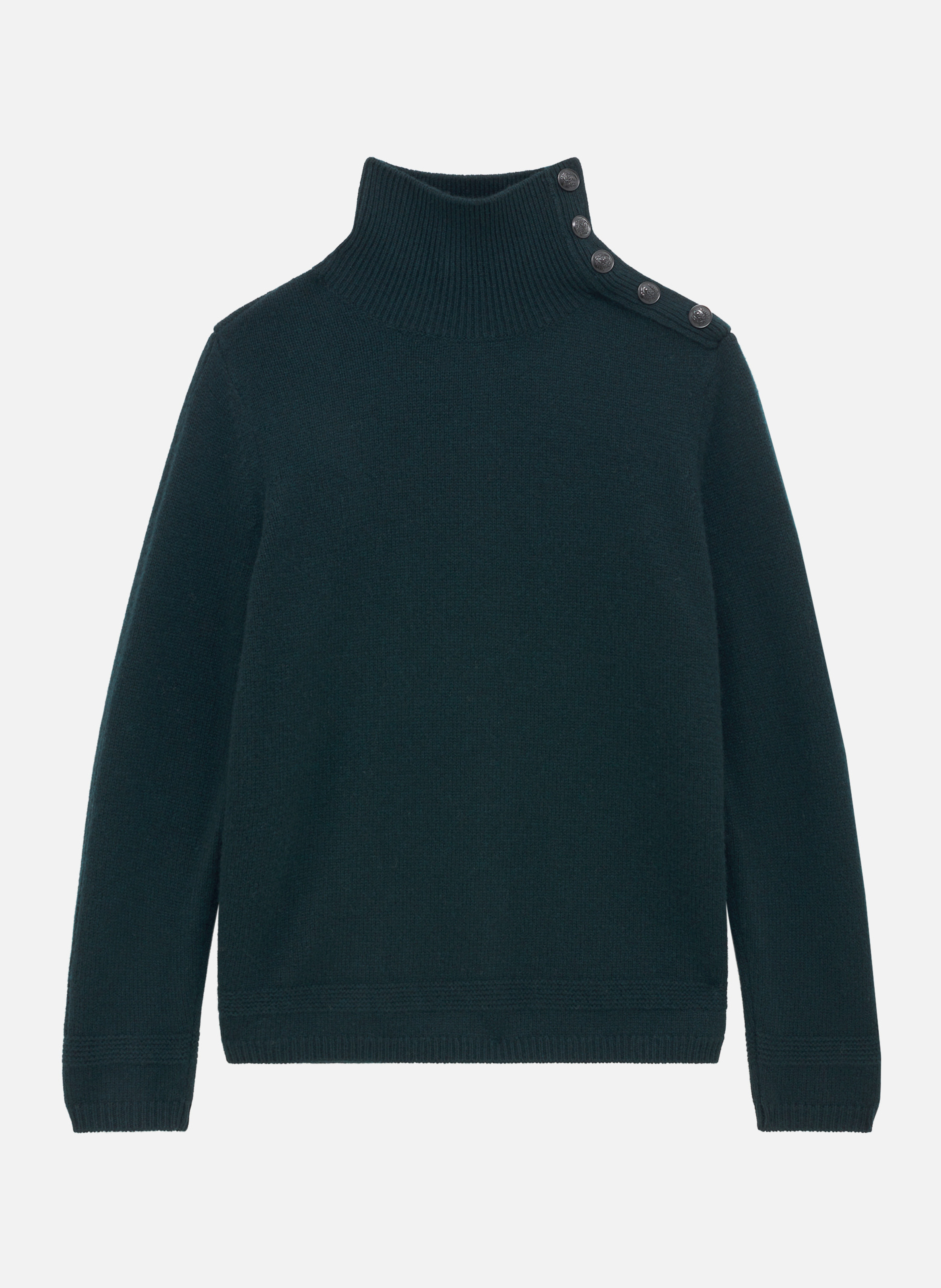 Boat-neck contrast-knit wool sweater  THE KOOPLES Green