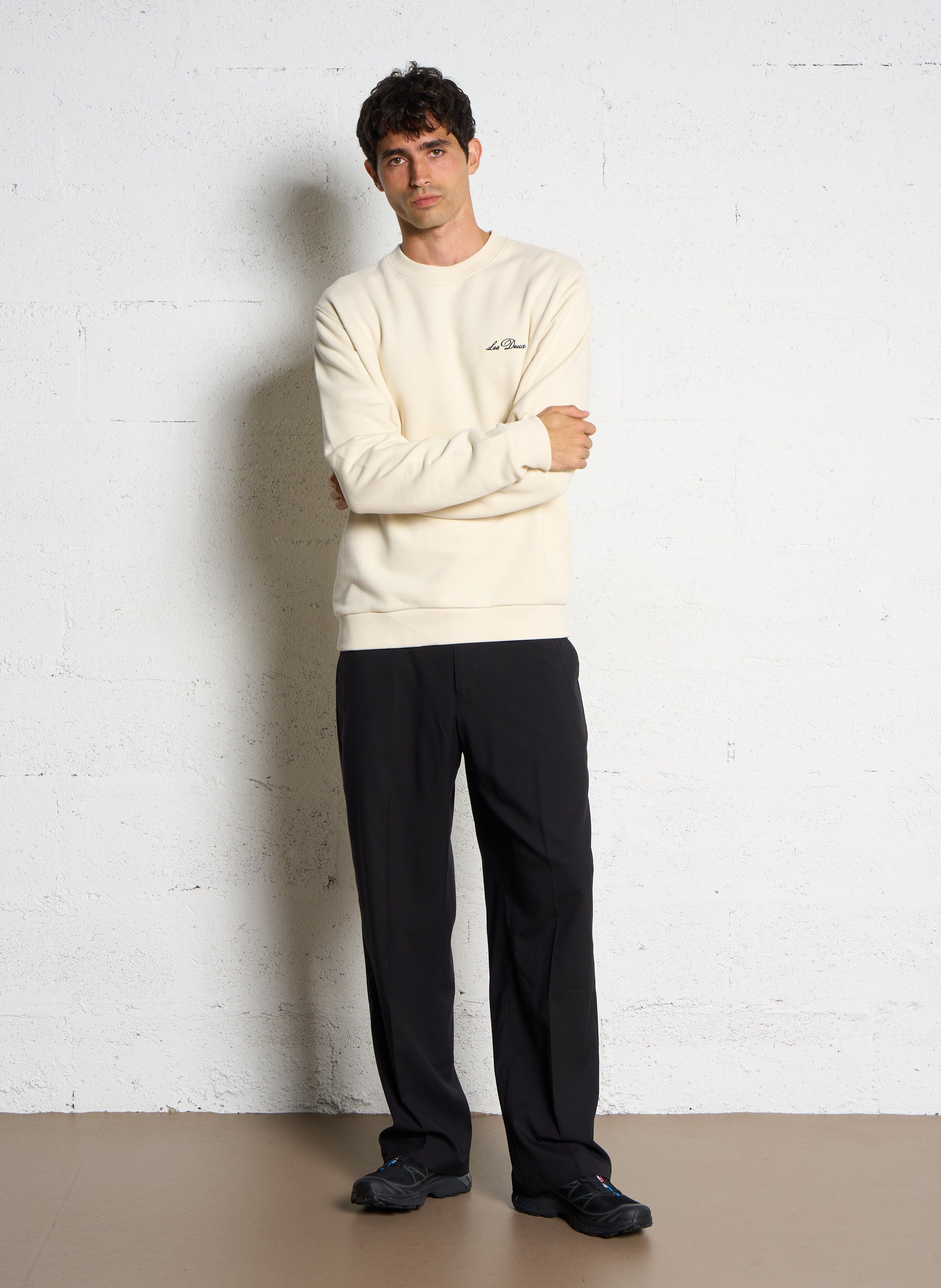 Oversized cotton sweatshirt LES DEUX Beige