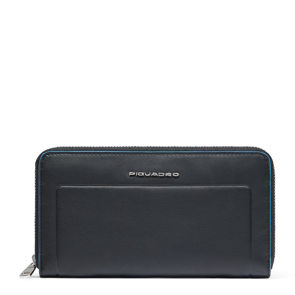 Women's zip-around wallet with four compartments PIQUADRO Black