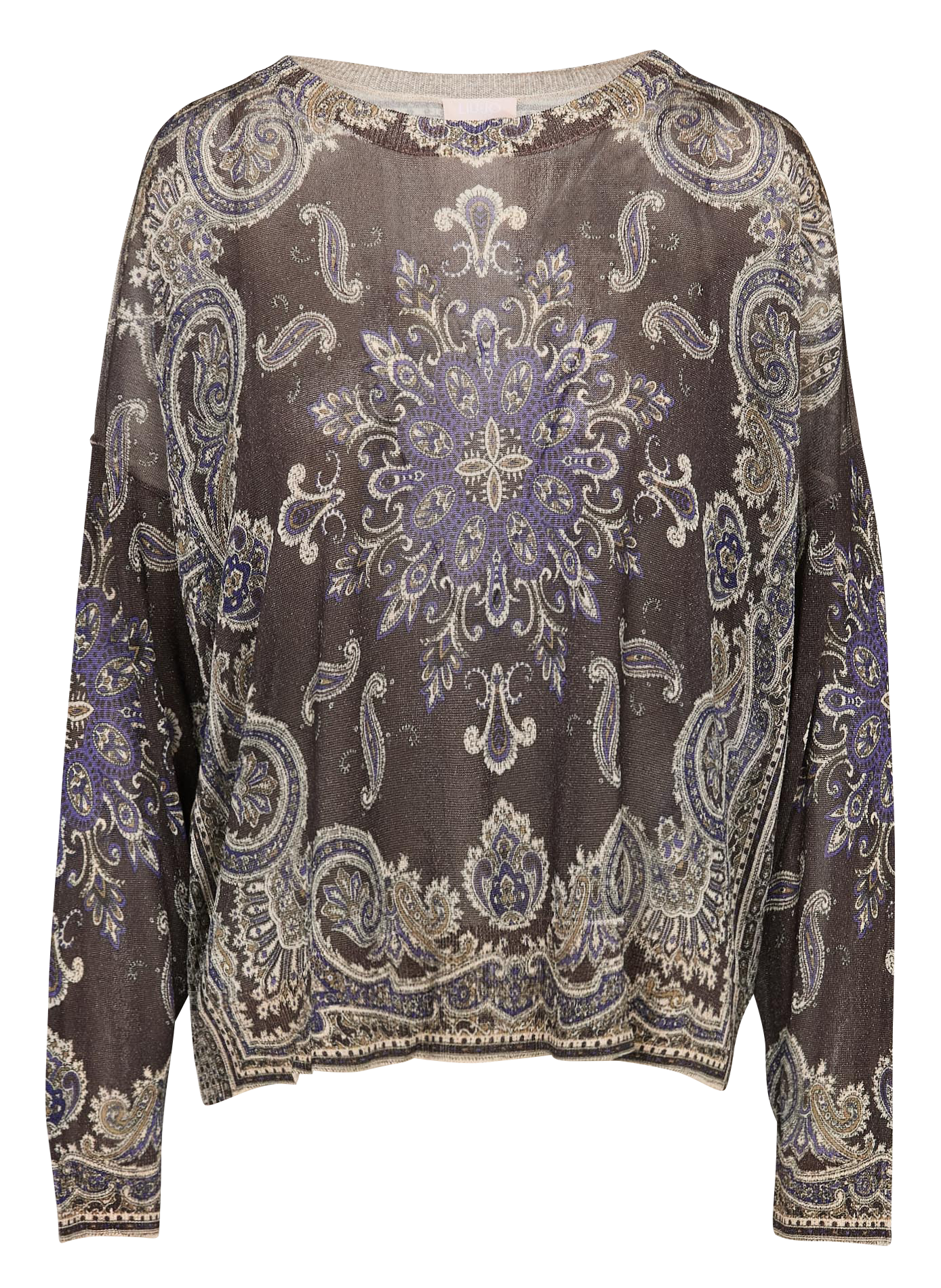 Pull fin pailleté à motif léopard  LIU JO Marron