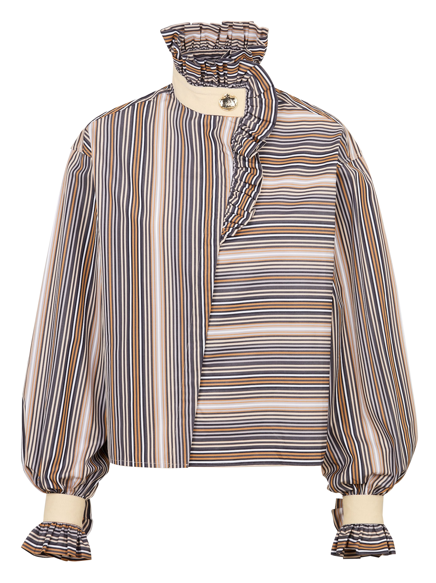 Organic cotton shirt with ruffled collar THE LABEL EDITION