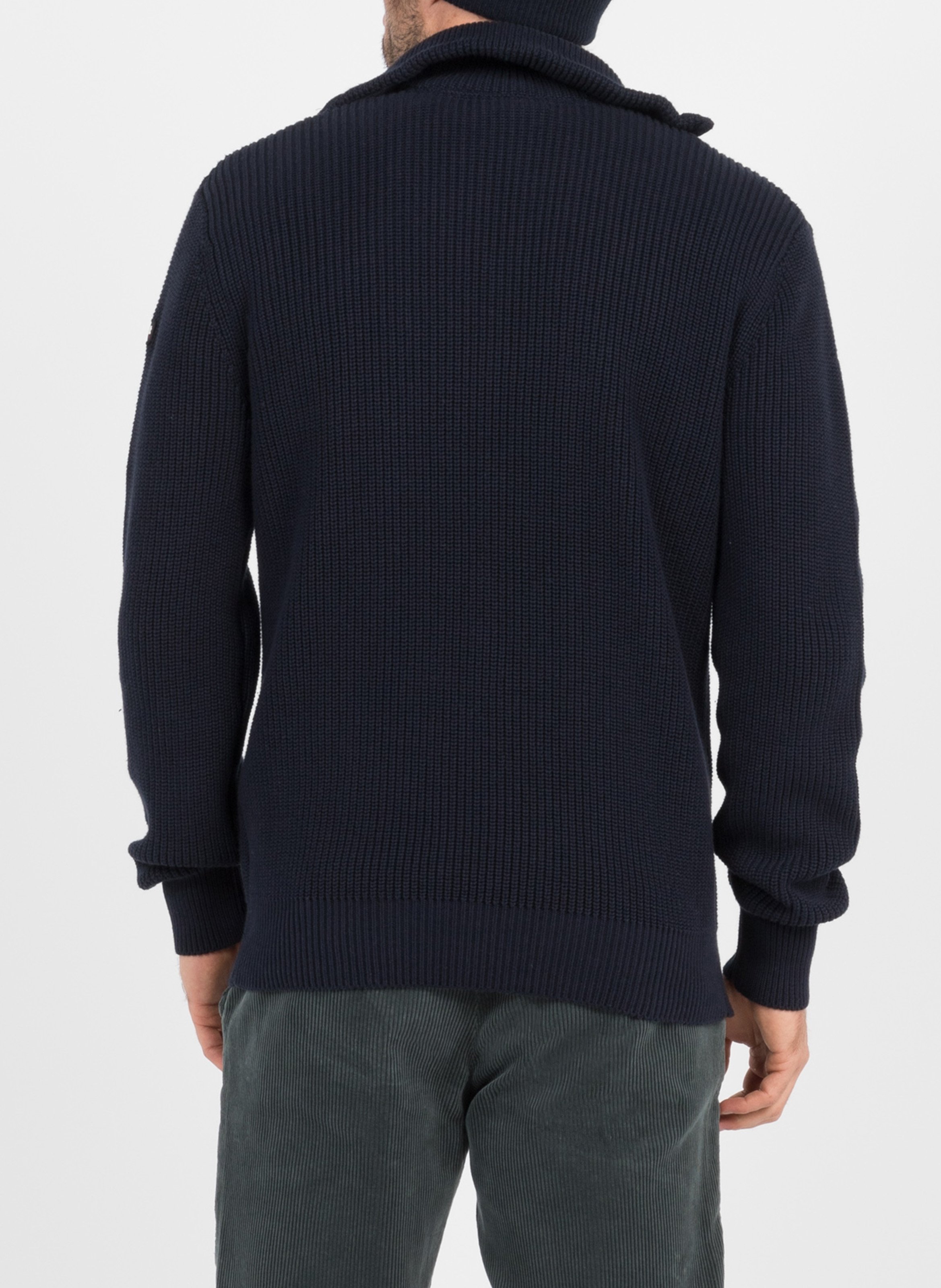 Pull col zippé regular-fit en coton SCHOTT Bleu