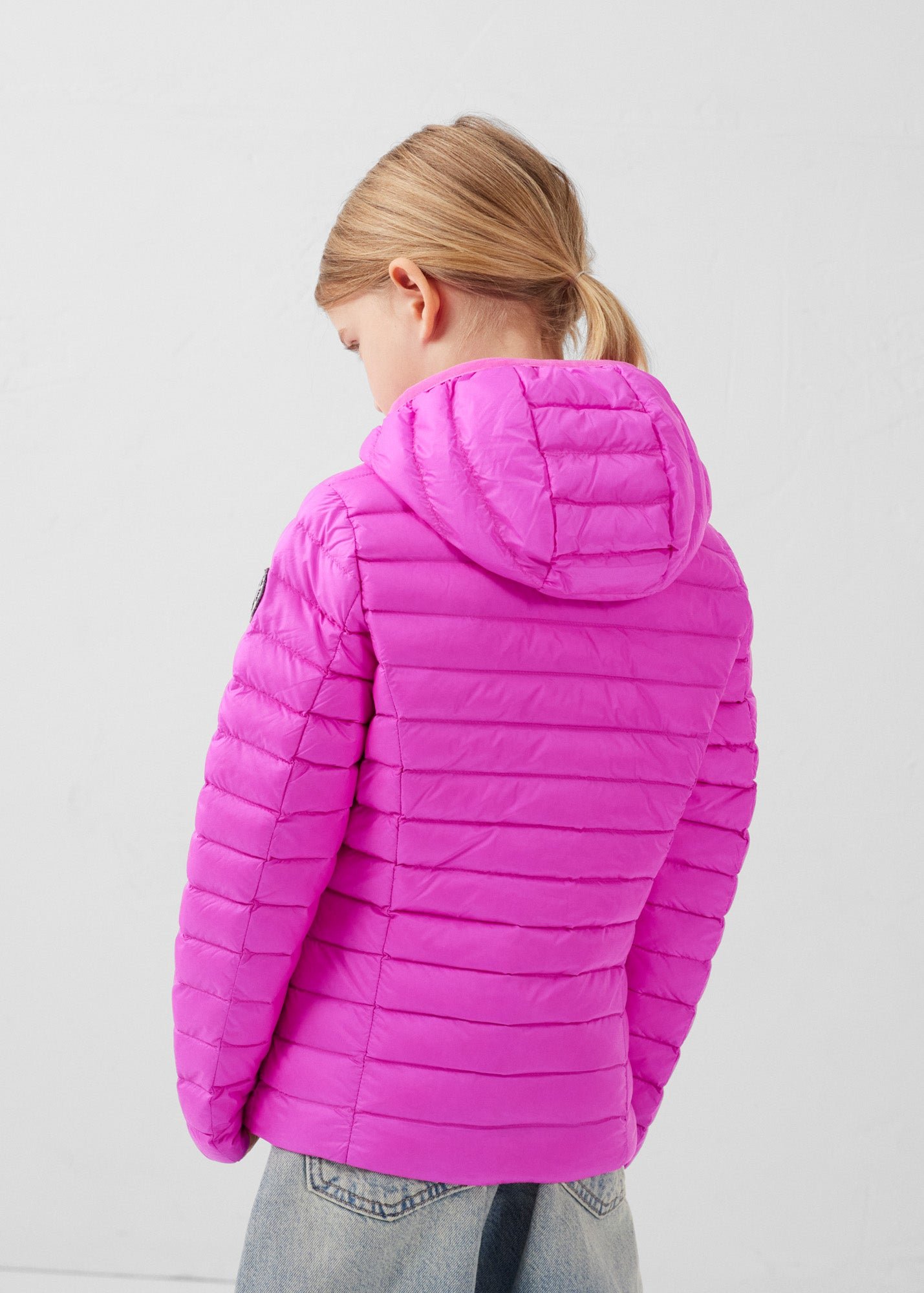 Carla lightweight hooded children's down jacket JOTT Pink
