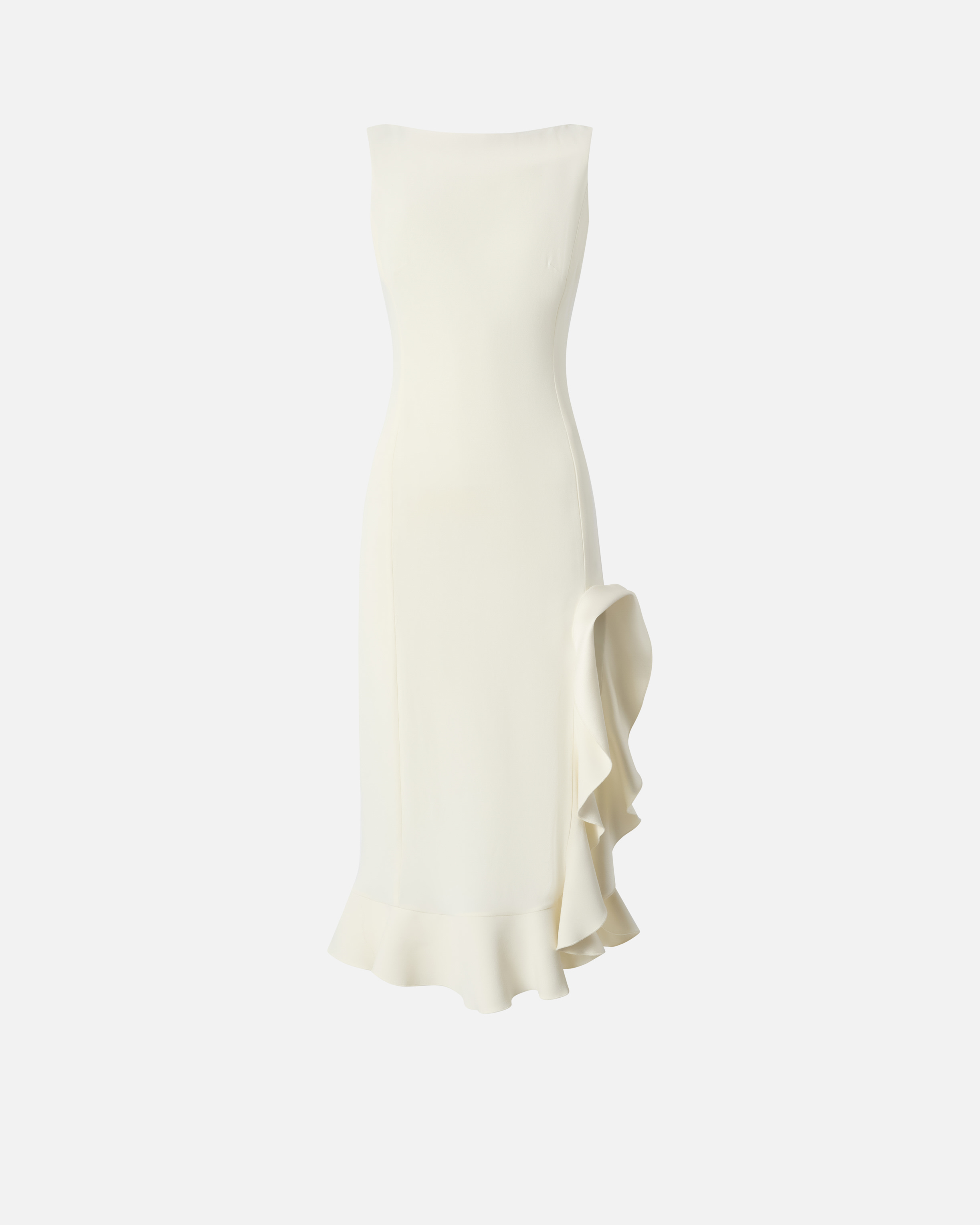 Fitted dress with ruffles PINKO White