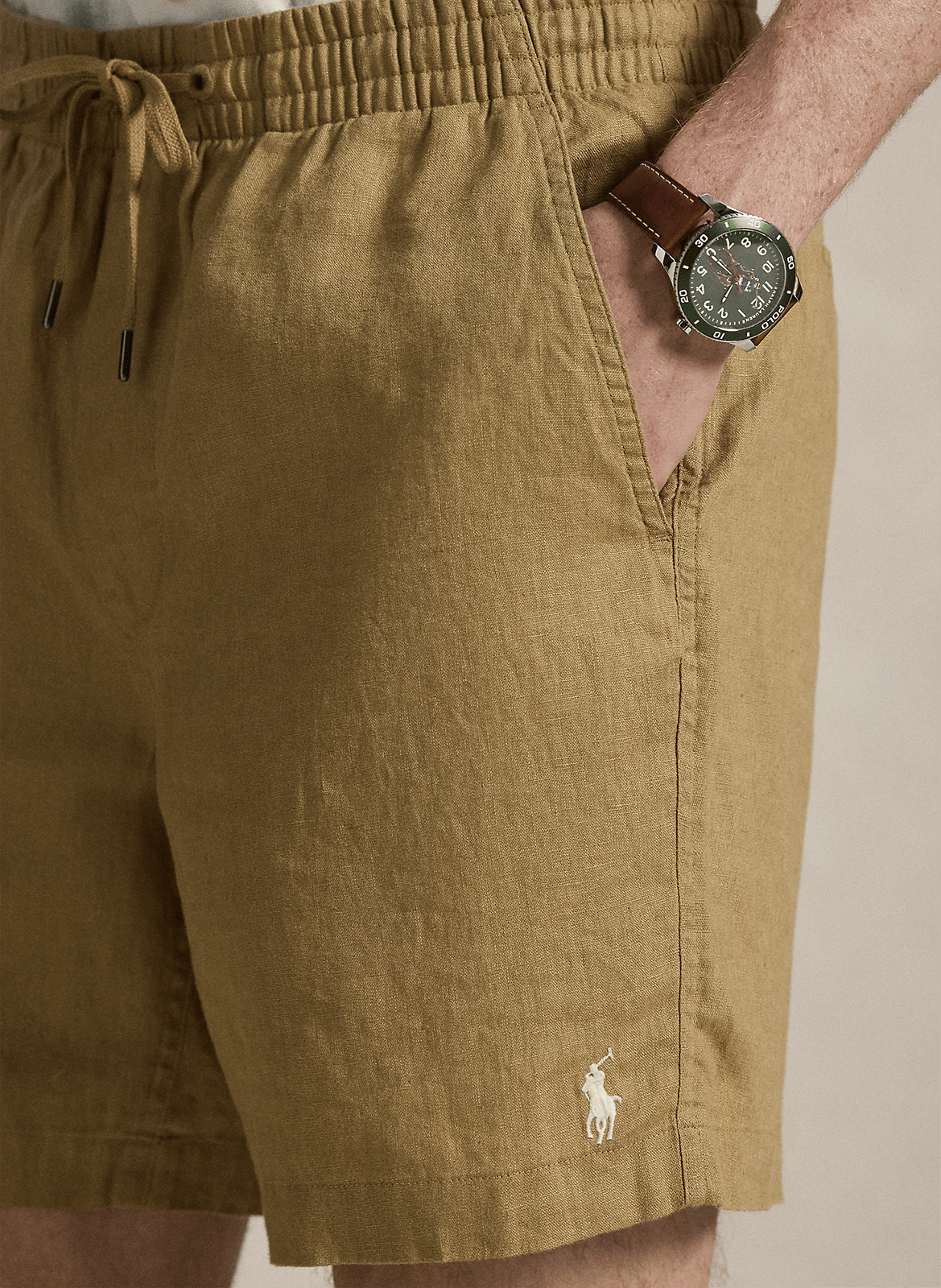 Short recto de lino POLO RALPH LAUREN Beige