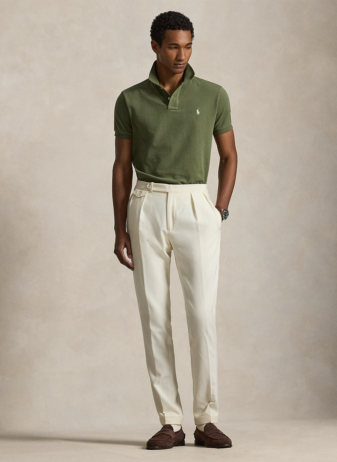 Custom-fit cotton polo shirt POLO RALPH LAUREN Green