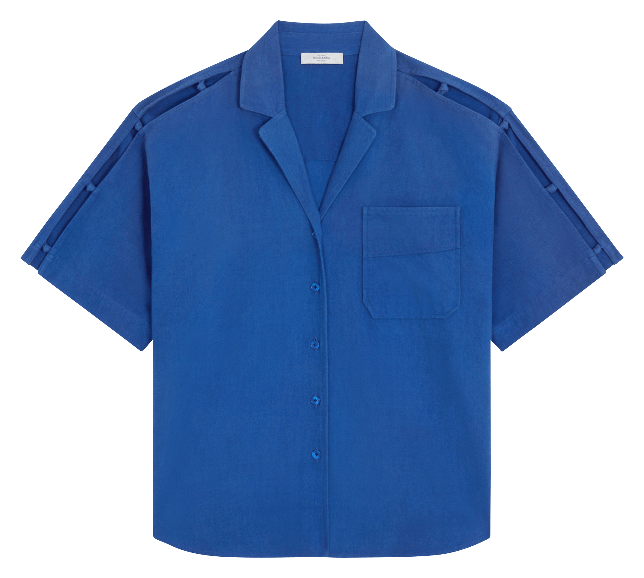 Oversize-Hemd aus Baumwolle und Leinen ROSEANNA Blau