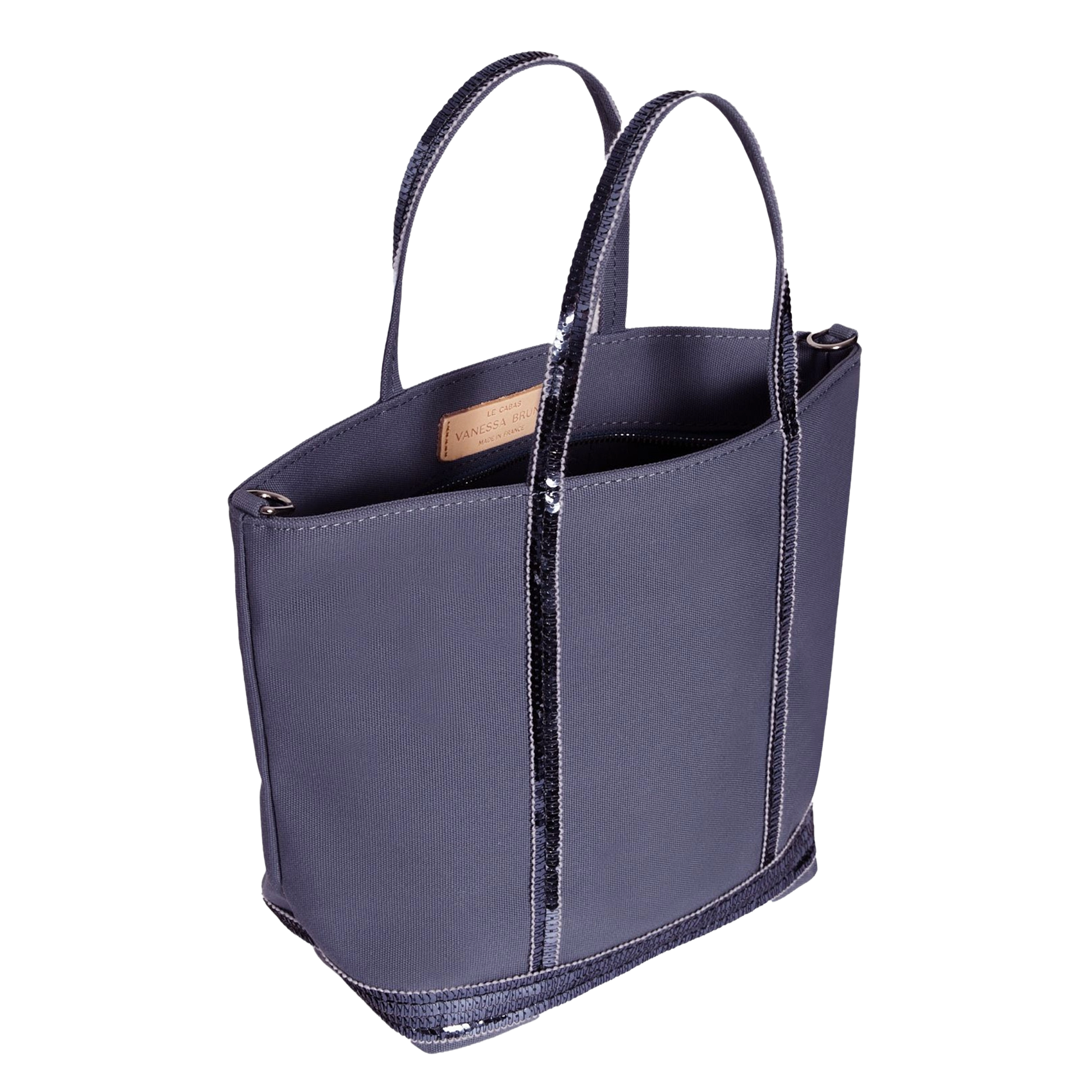 Mini-Shopper aus Baumwolle mit Pailletten Blau