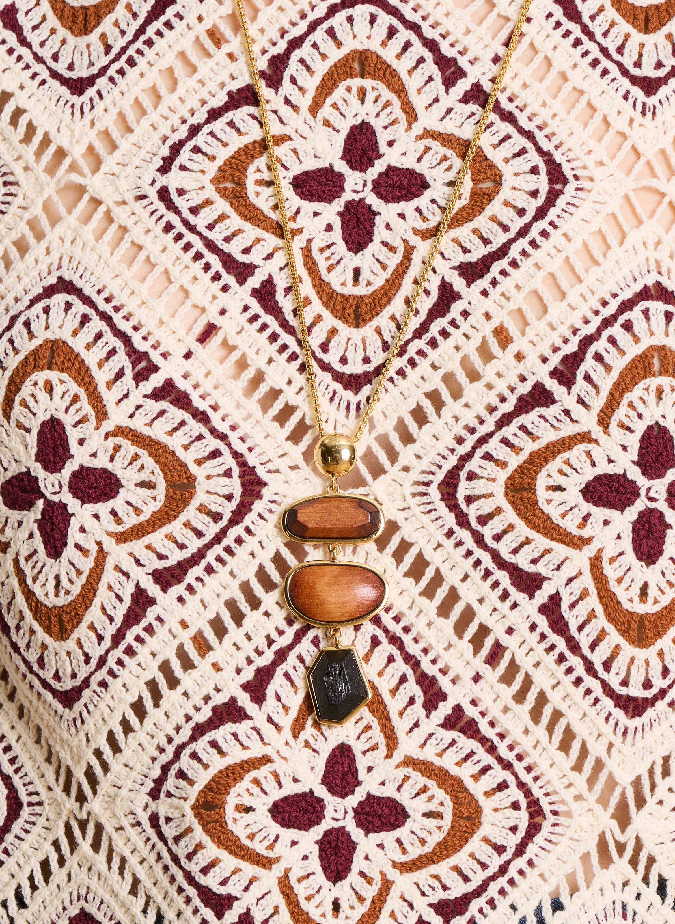 Lange Halskette LA FEE MARABOUTEE Braun