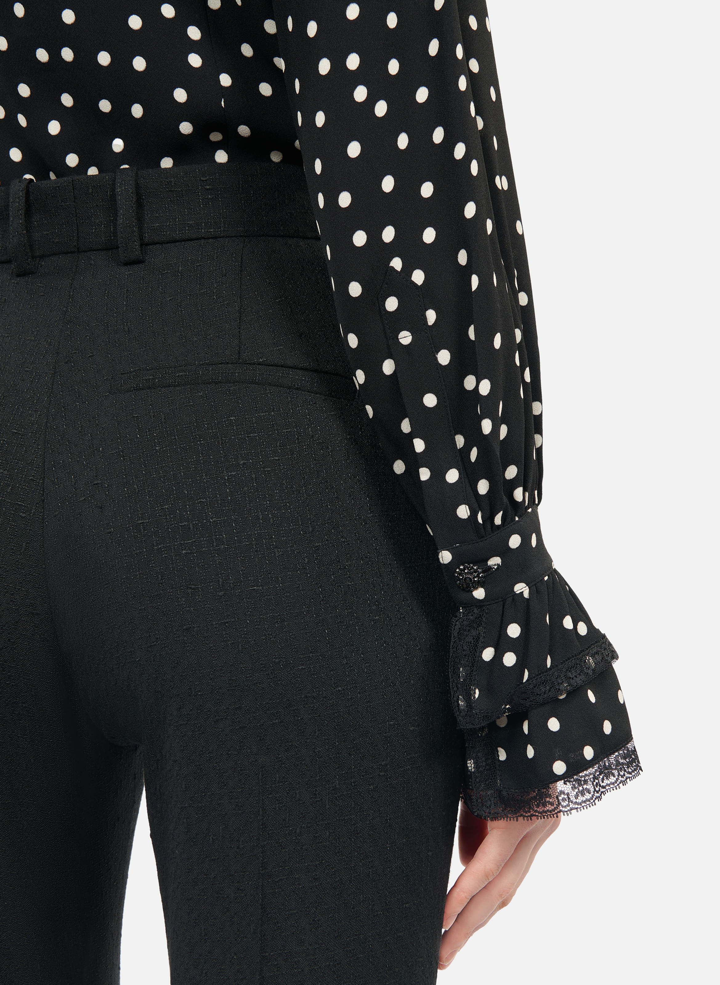 Bandplooibroek | wolblend THE KOOPLES Zwart