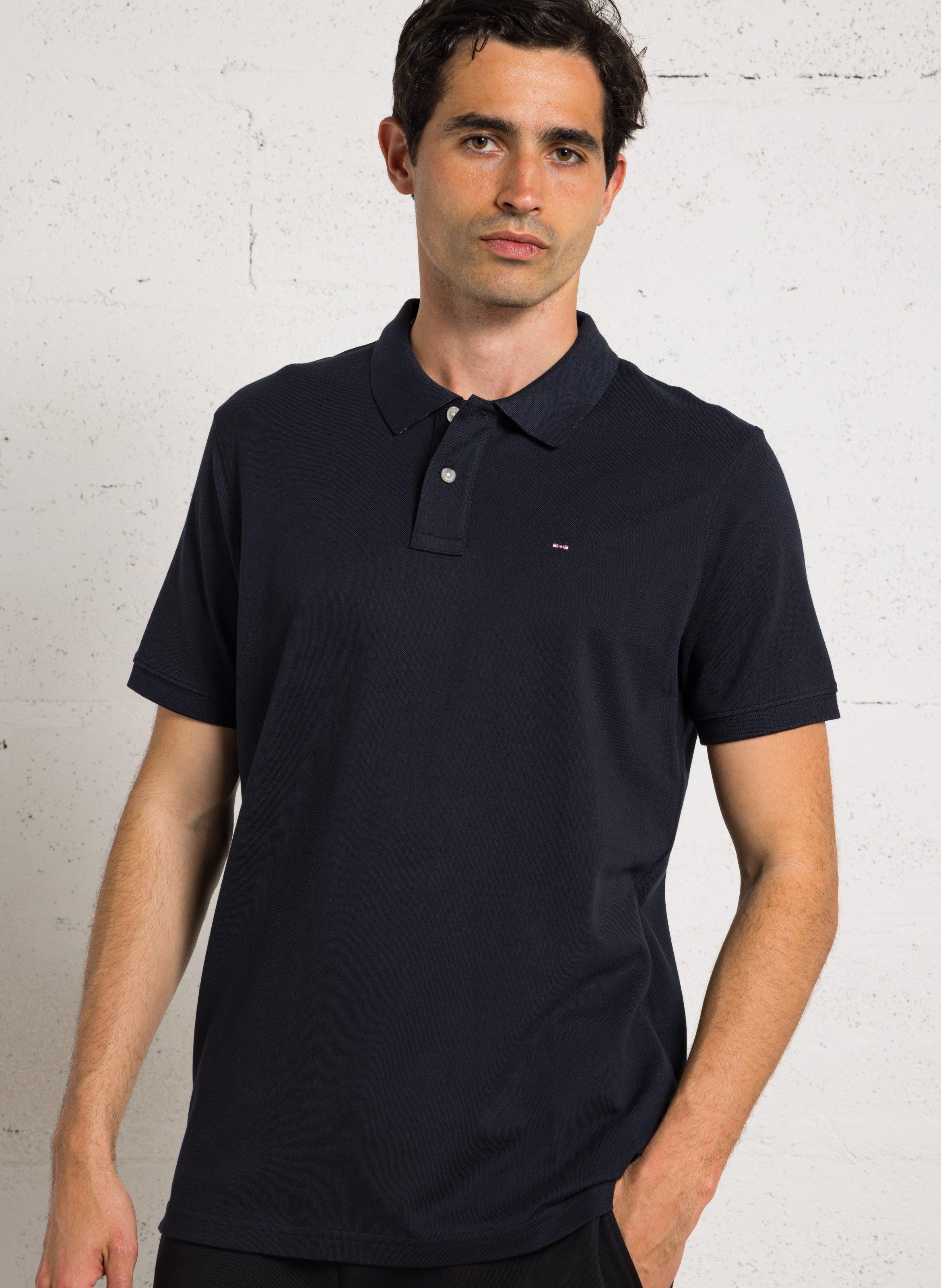 Polo droit en coton EDEN PARK Bleu