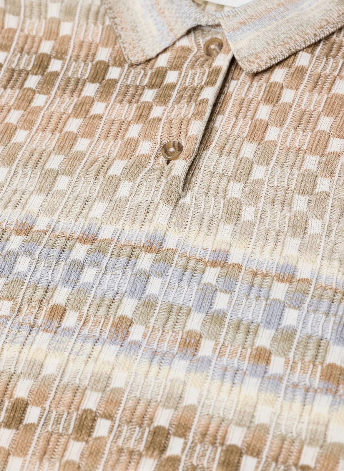 Short-sleeved cotton-blend polo shirt CLOSED Beige