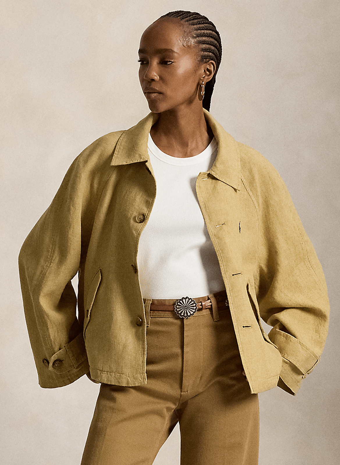 Veste en lin col classique POLO RALPH LAUREN Beige