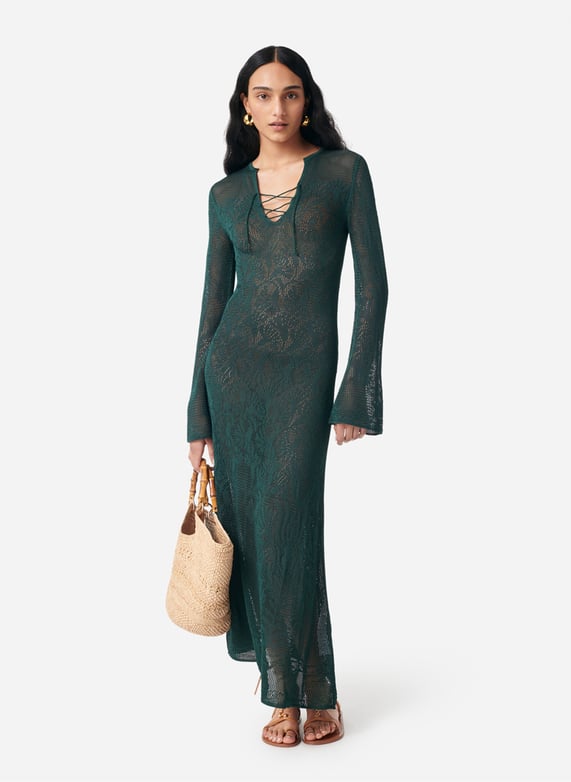 vanessa bruno green dress Linen maxi dress Arabelle | green... | Vanessa Bruno