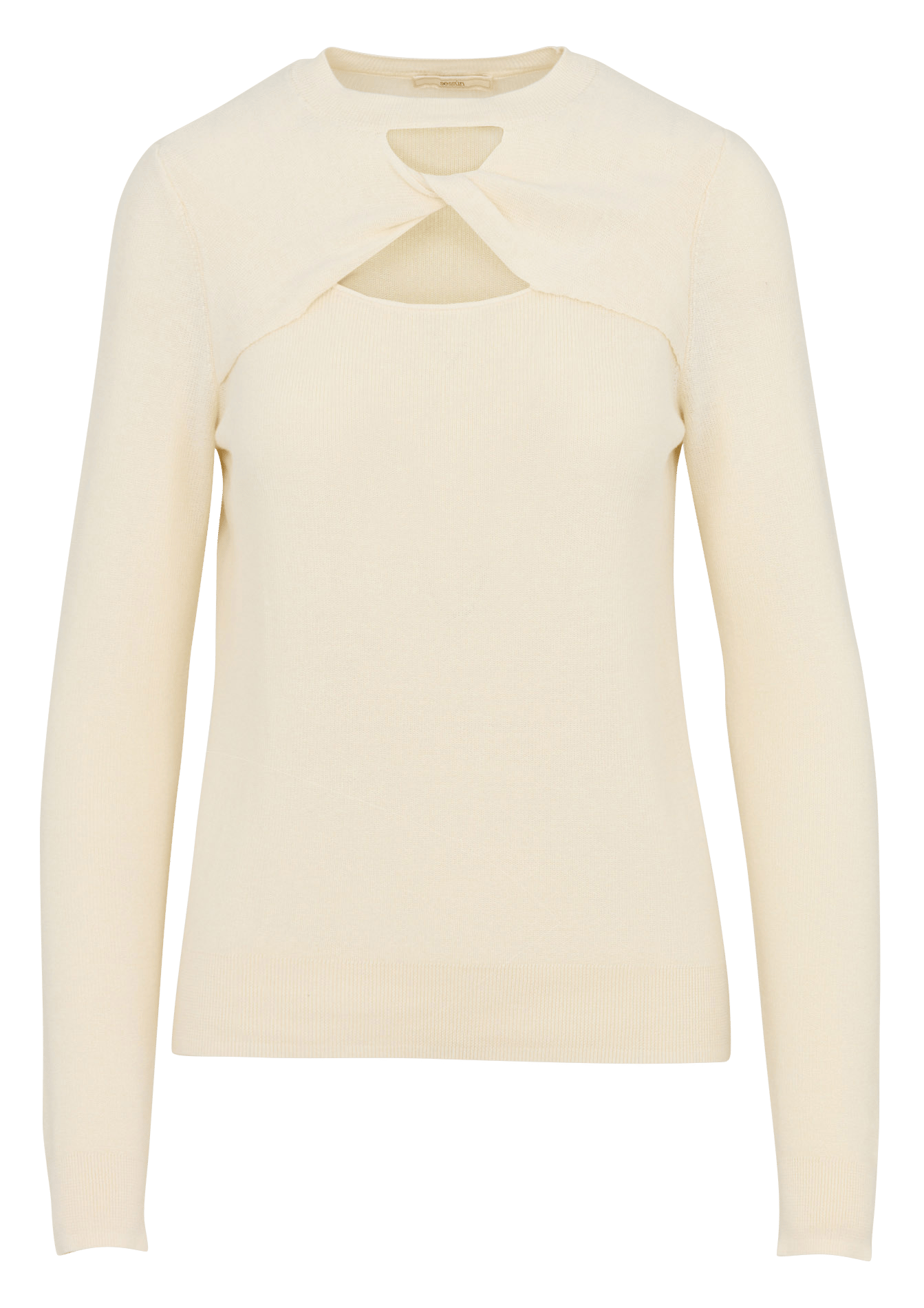 Gerader Rundhals-Pullover aus Baumwolle SESSUN Beige