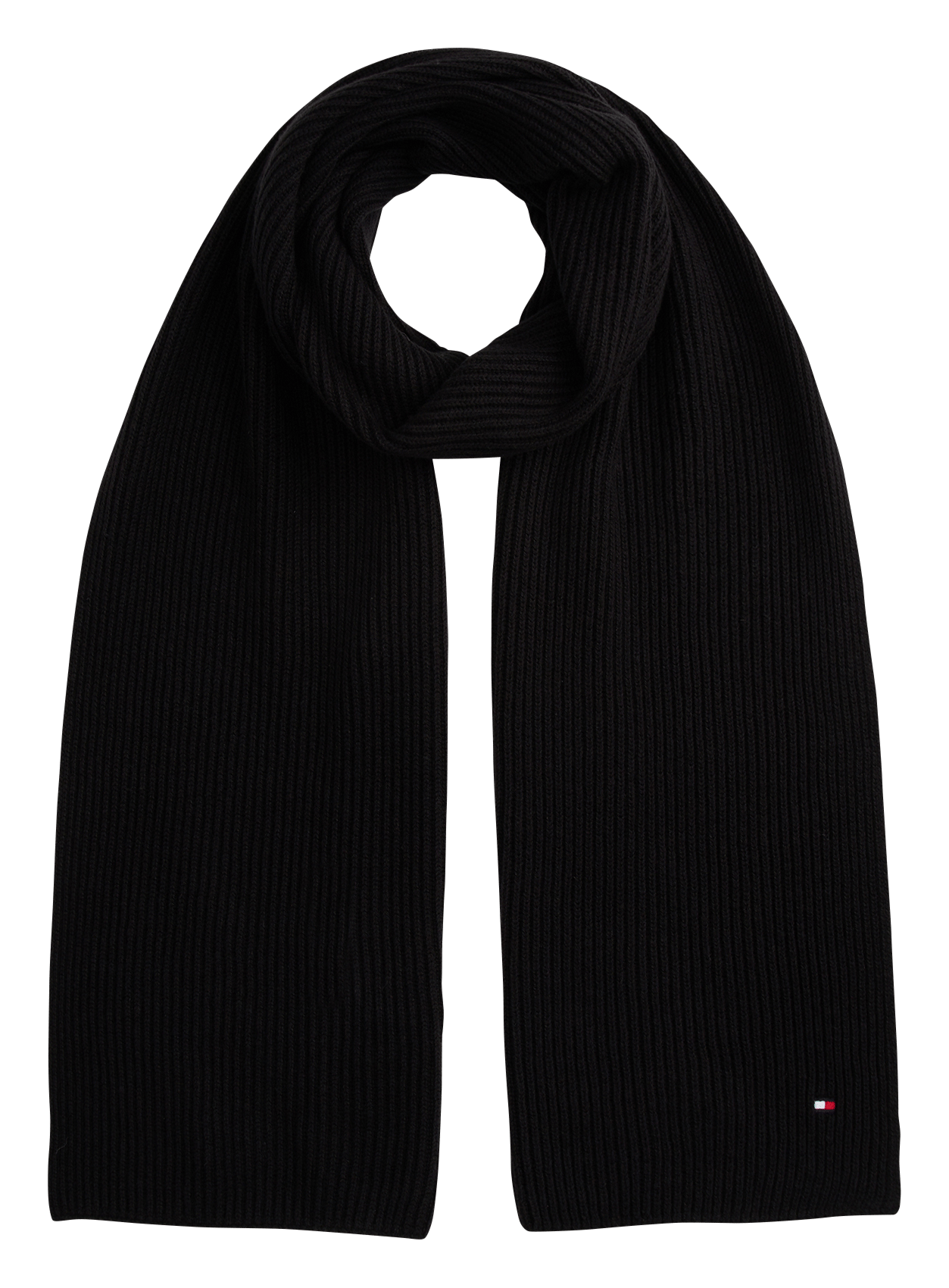 Sjaal | biokatoenblend TOMMY HILFIGER Zwart