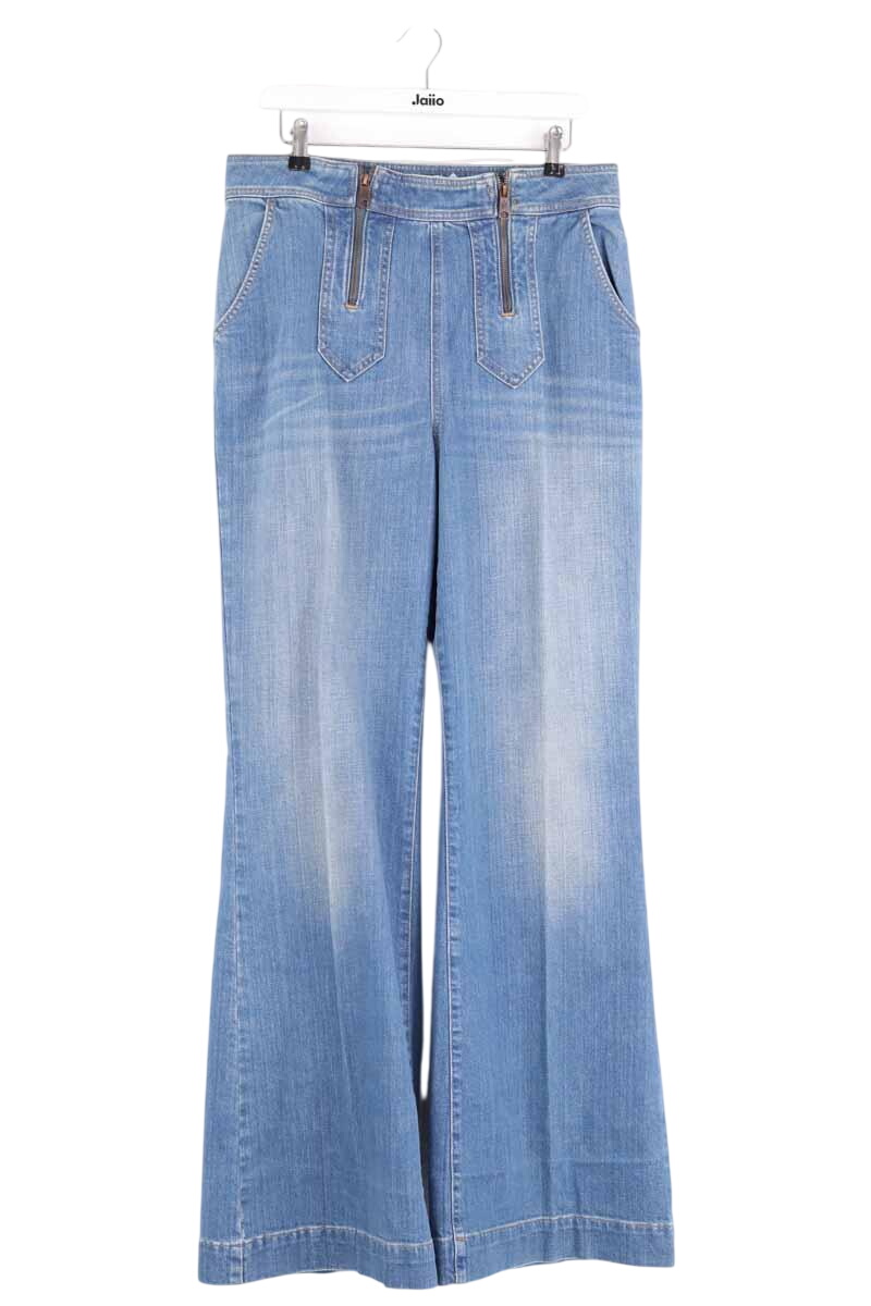 Straight cotton-blend pants TOMMY HILFIGER - SECONDE MAIN Blue