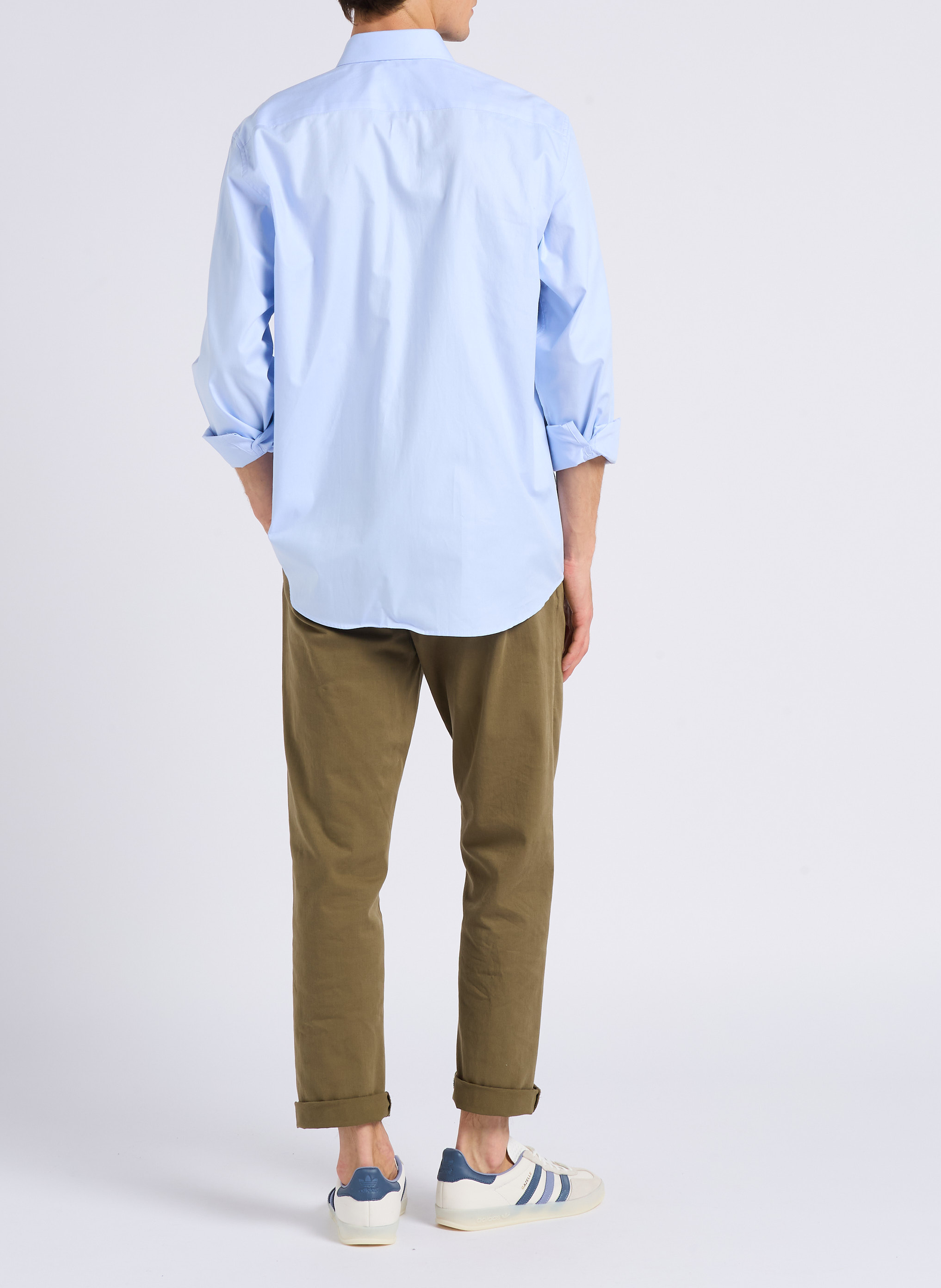 Chemise droite col classique en coton AU PRINTEMPS PARIS Bleu