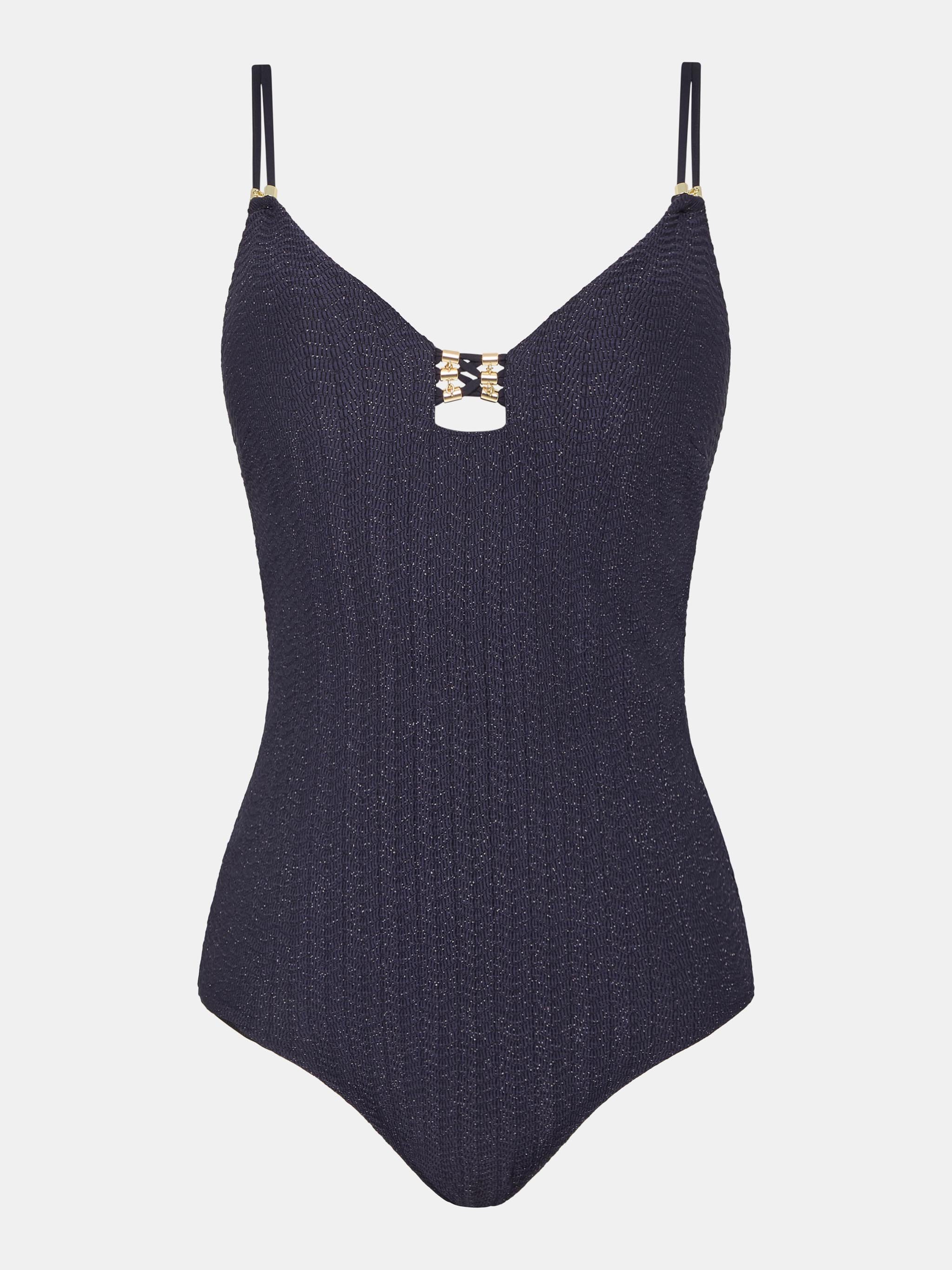 Plunging one-piece swimsuit CHANTELLE Grey