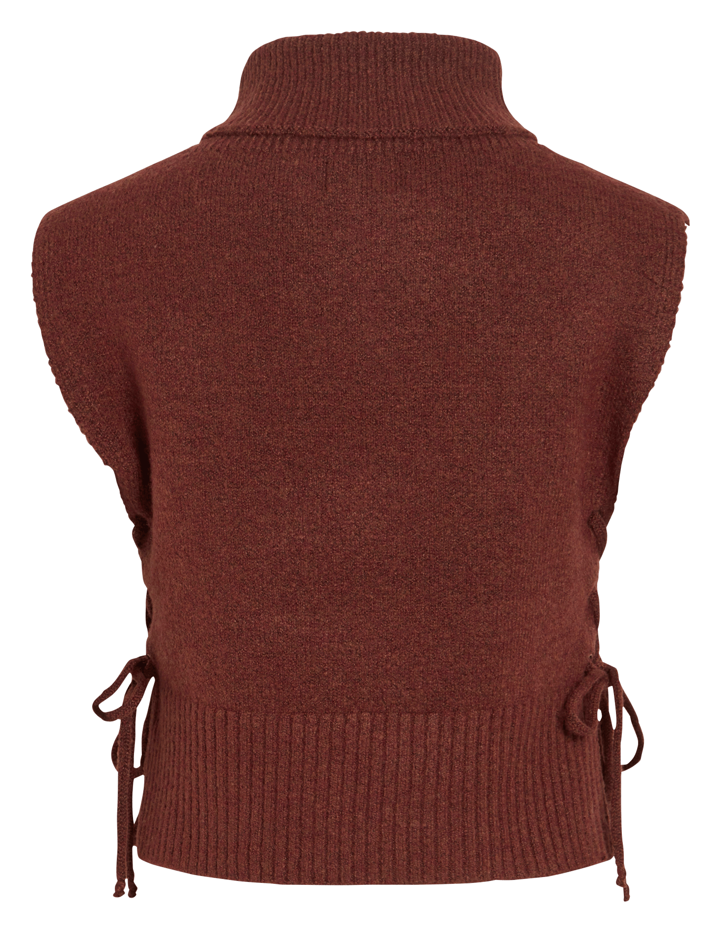 Pull col roulé sans manches noué VILA Marron