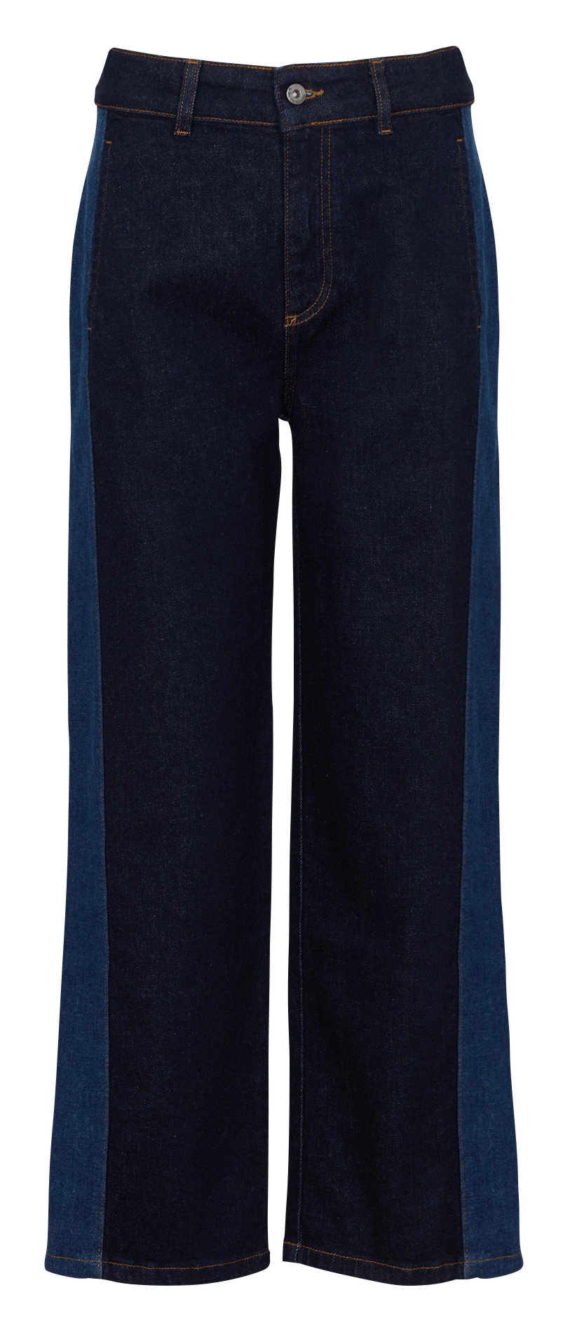 Jean large taille haute en coton bio mélangé LA FEE MARABOUTEE Bleu