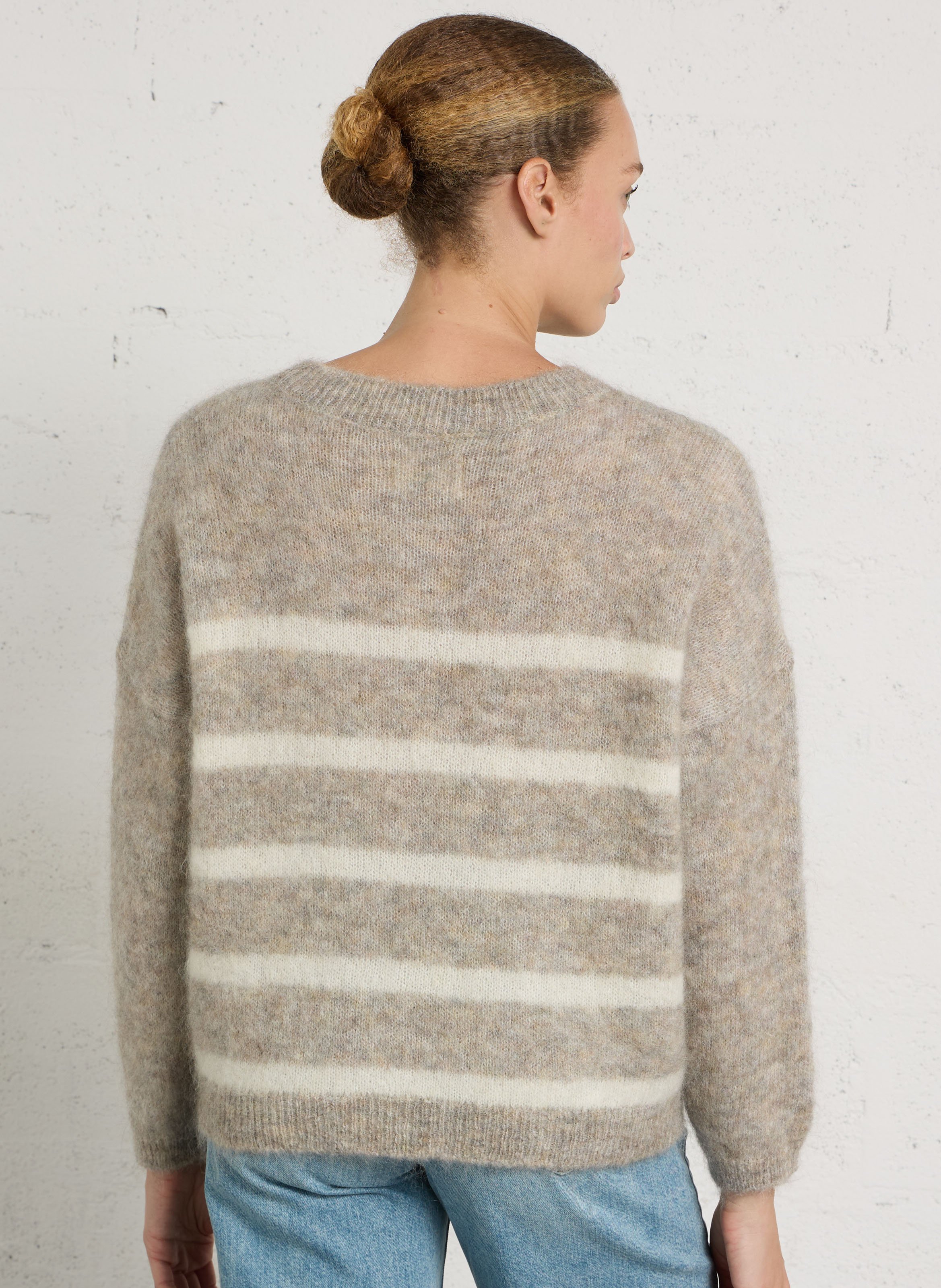 Oversized Striped Mohair Blend Sweater DES PETITS HAUTS Multicolored