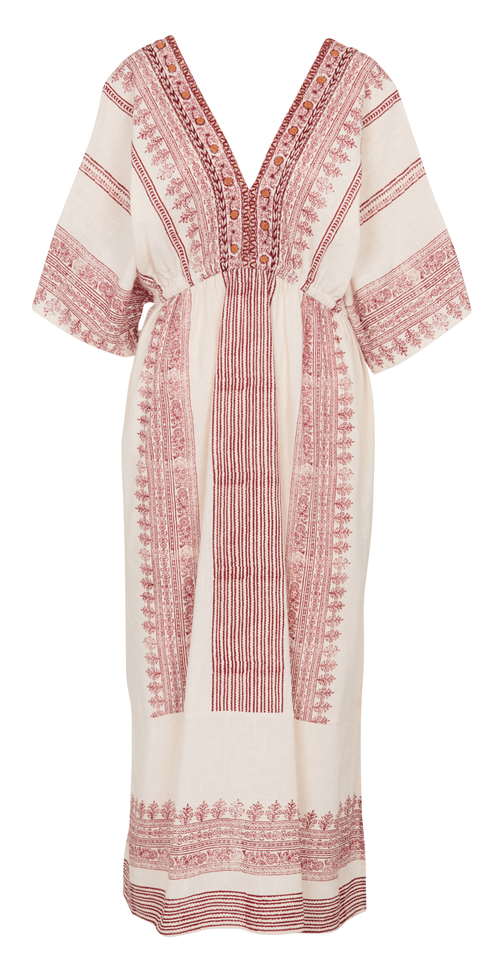 Robe longue à broderie en coton MAISON 123 Rouge