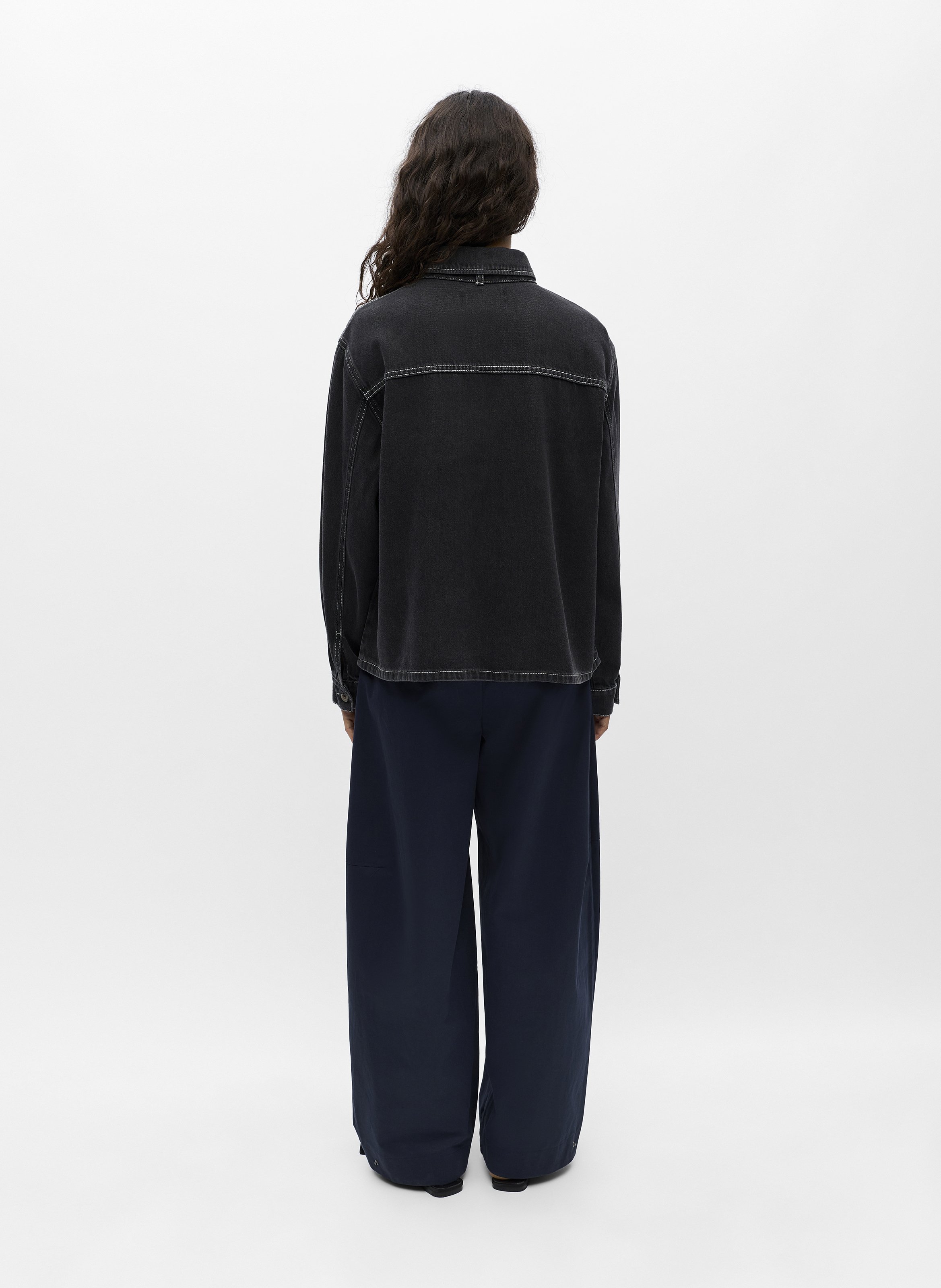 Jeanshemd mit Krawatte OBJECT Schwarz
