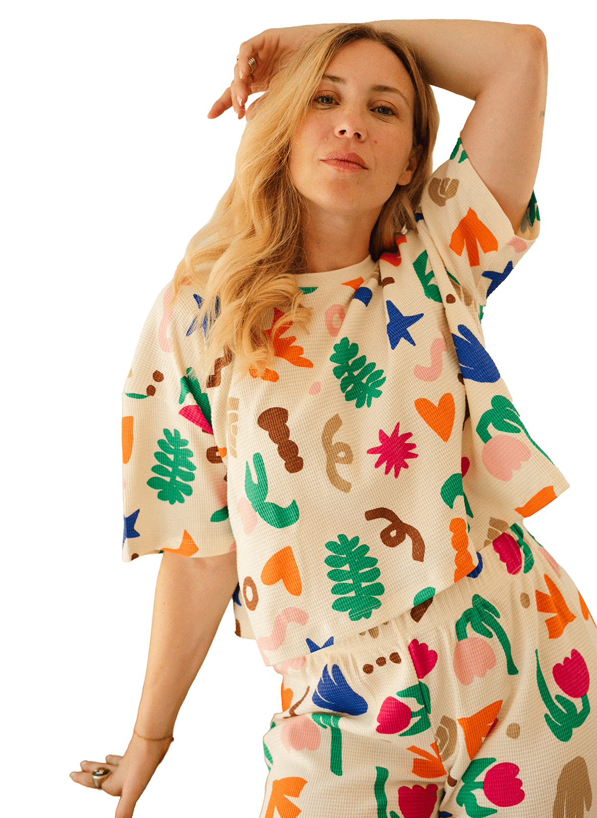 Ensemble de pyjama long ample imprimé WE ARE JOLIES Multicolore
