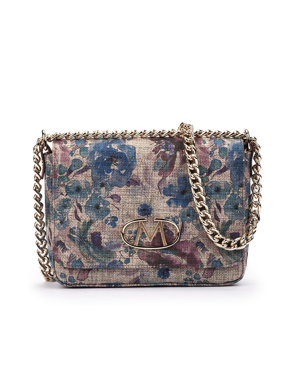 Leather shoulder bag with chain. PEDRO MIRALLES Blue