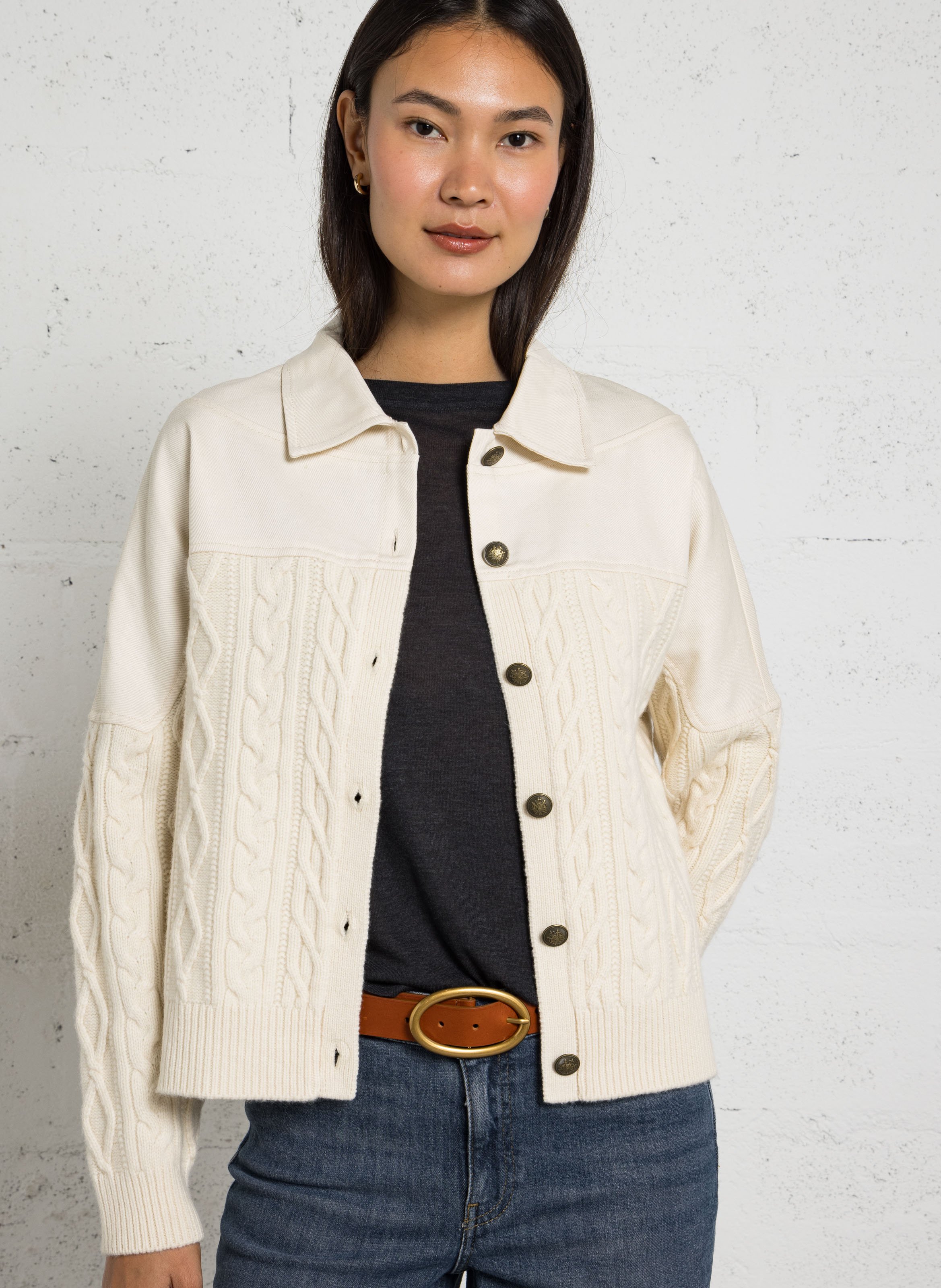 Good classic wool jacket with a good collar MAISON 123 White