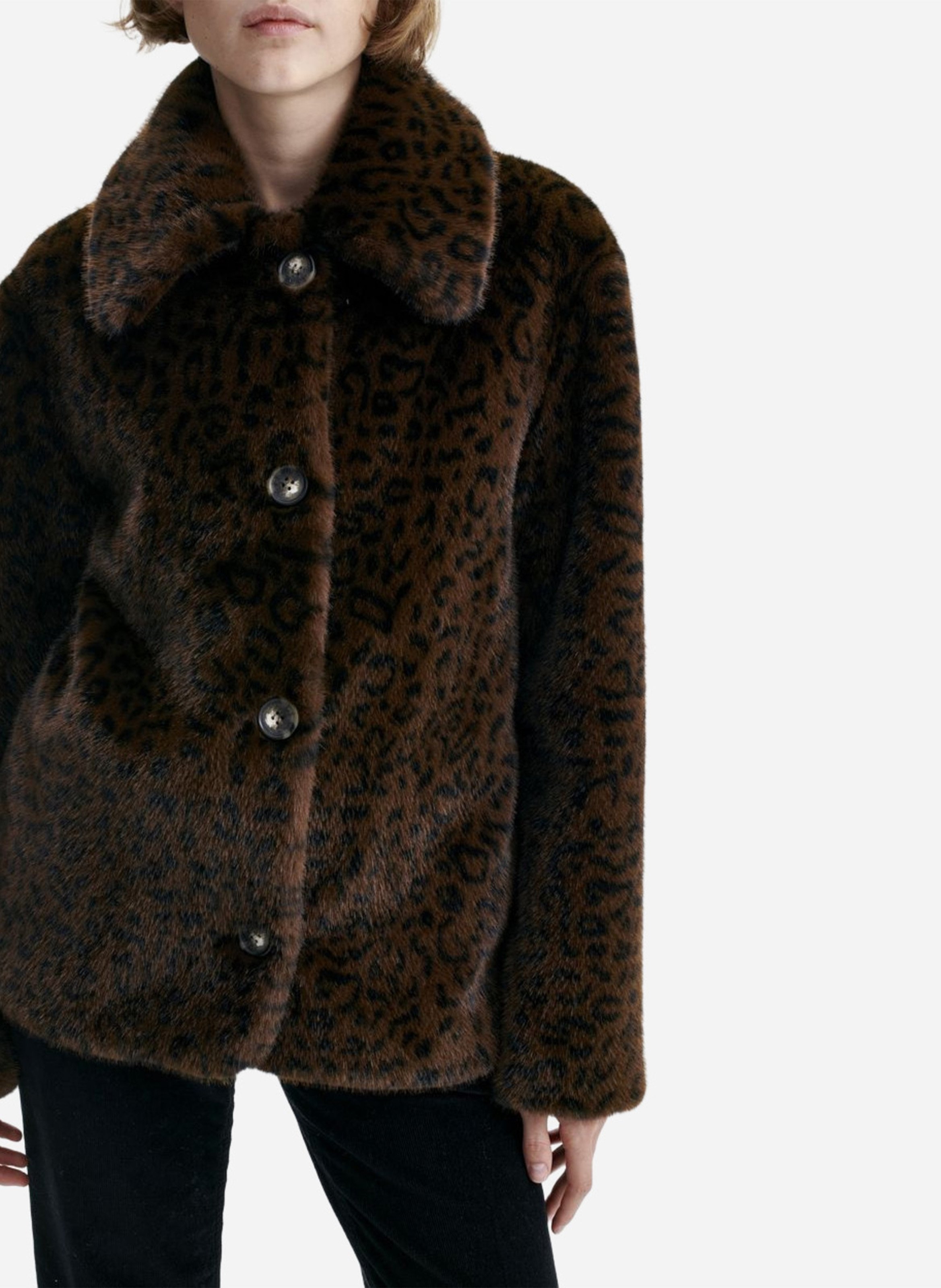 Gerade Jacke aus Kunstpelz VANESSA BRUNO Schwarz