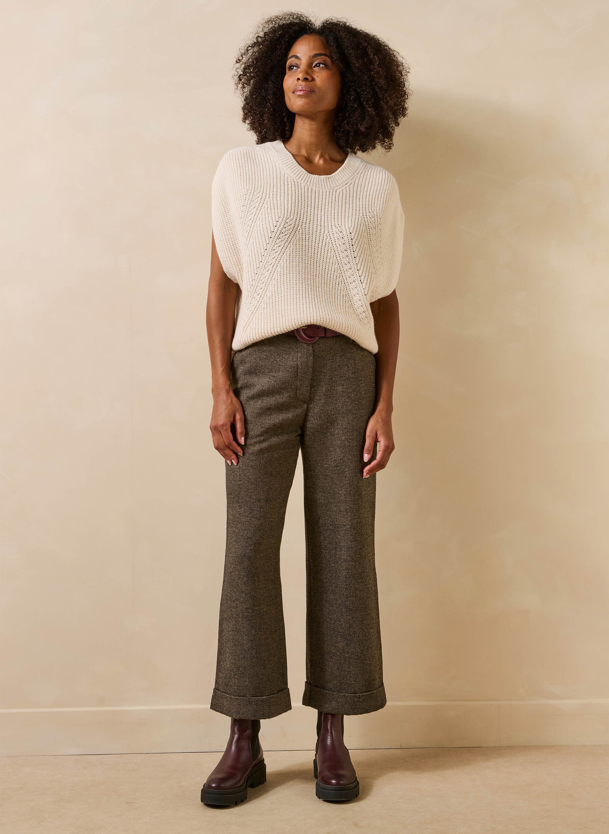 Gerade geschnittene Hose LA FEE MARABOUTEE Braun