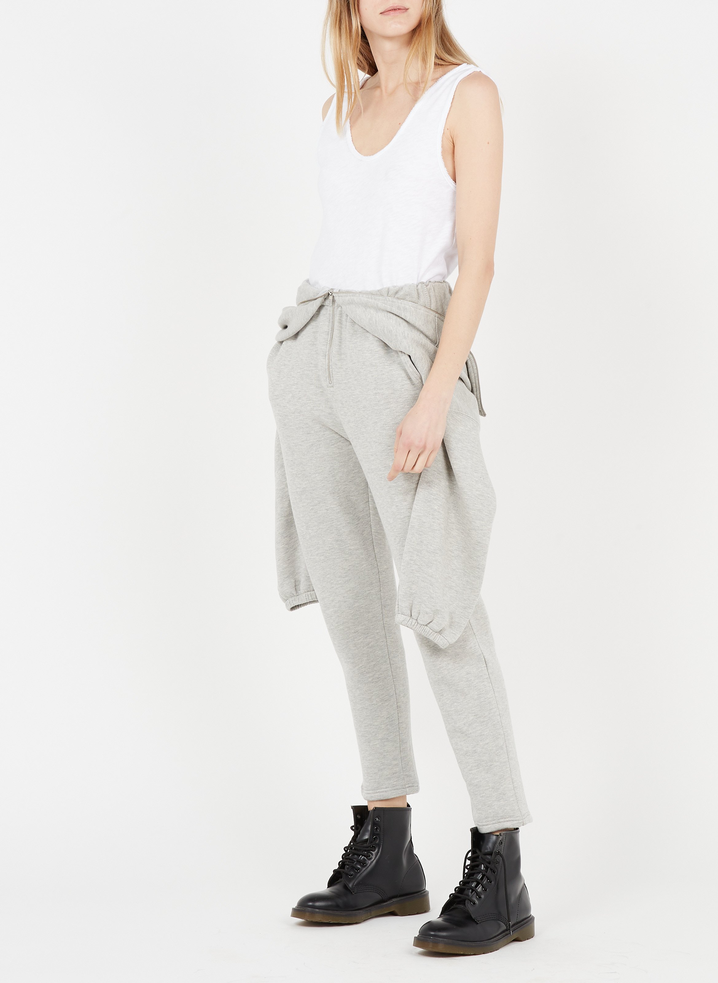 Débardeur col rond droit en coton AMERICAN VINTAGE Blanc