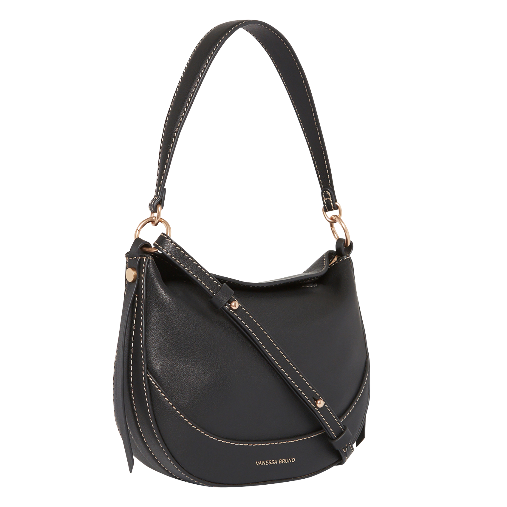 Leather shoulder bag VANESSA BRUNO Black