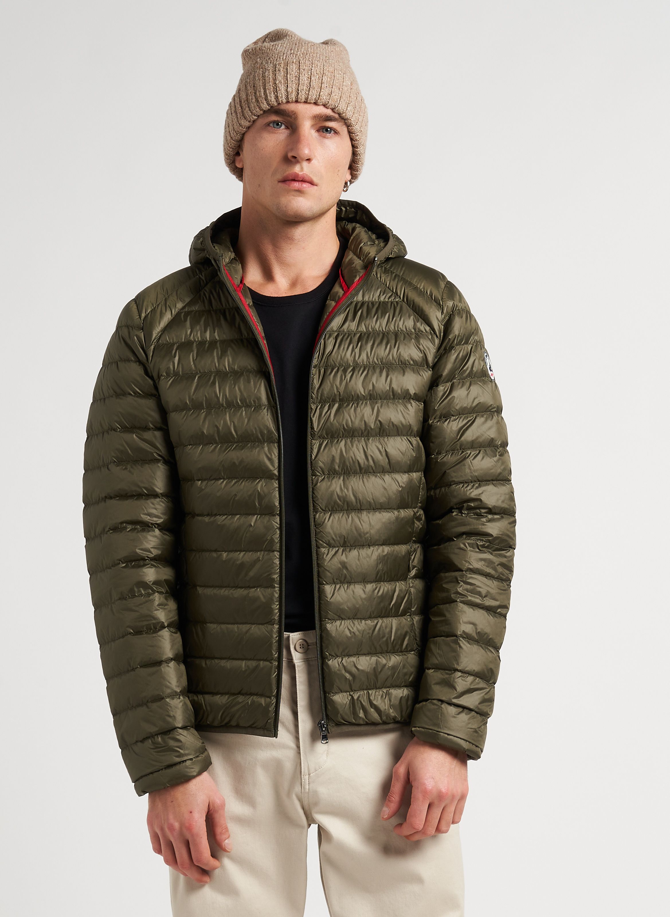 Khaki High neck down jacket