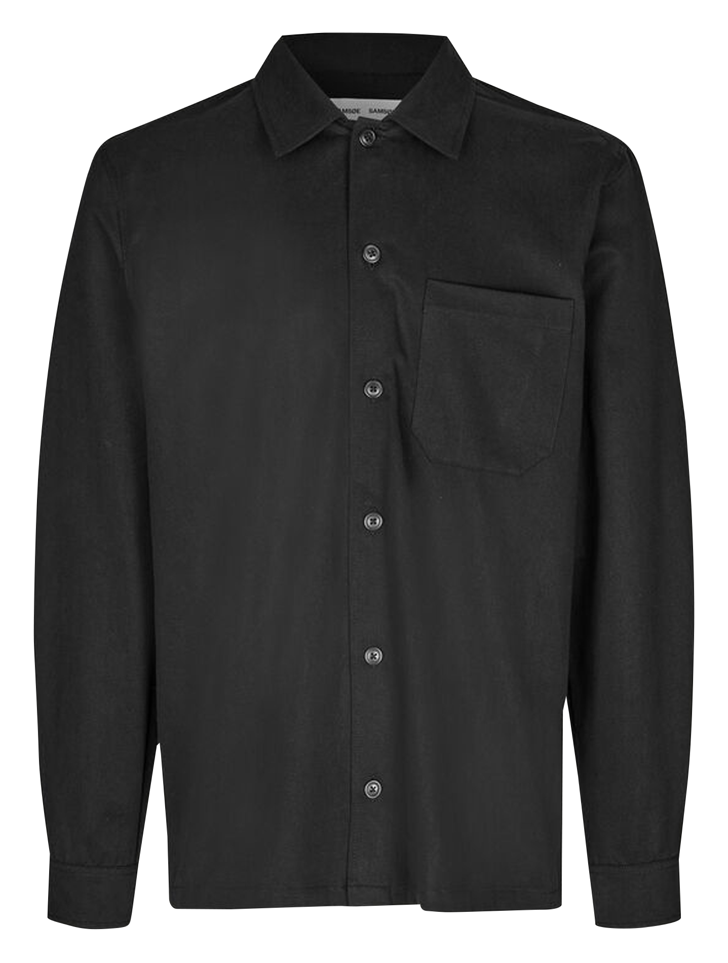 Oversized shirt with classic collar in blended organic cotton SAMSOE SAMSOE Black