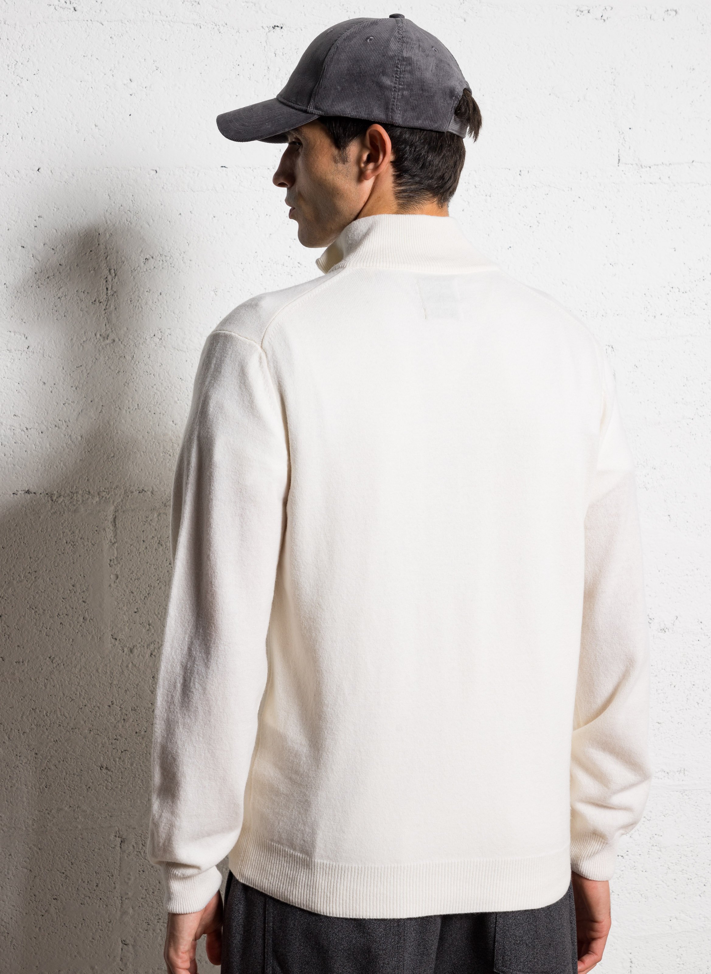 High-neck wool sweater with zip GANT Beige