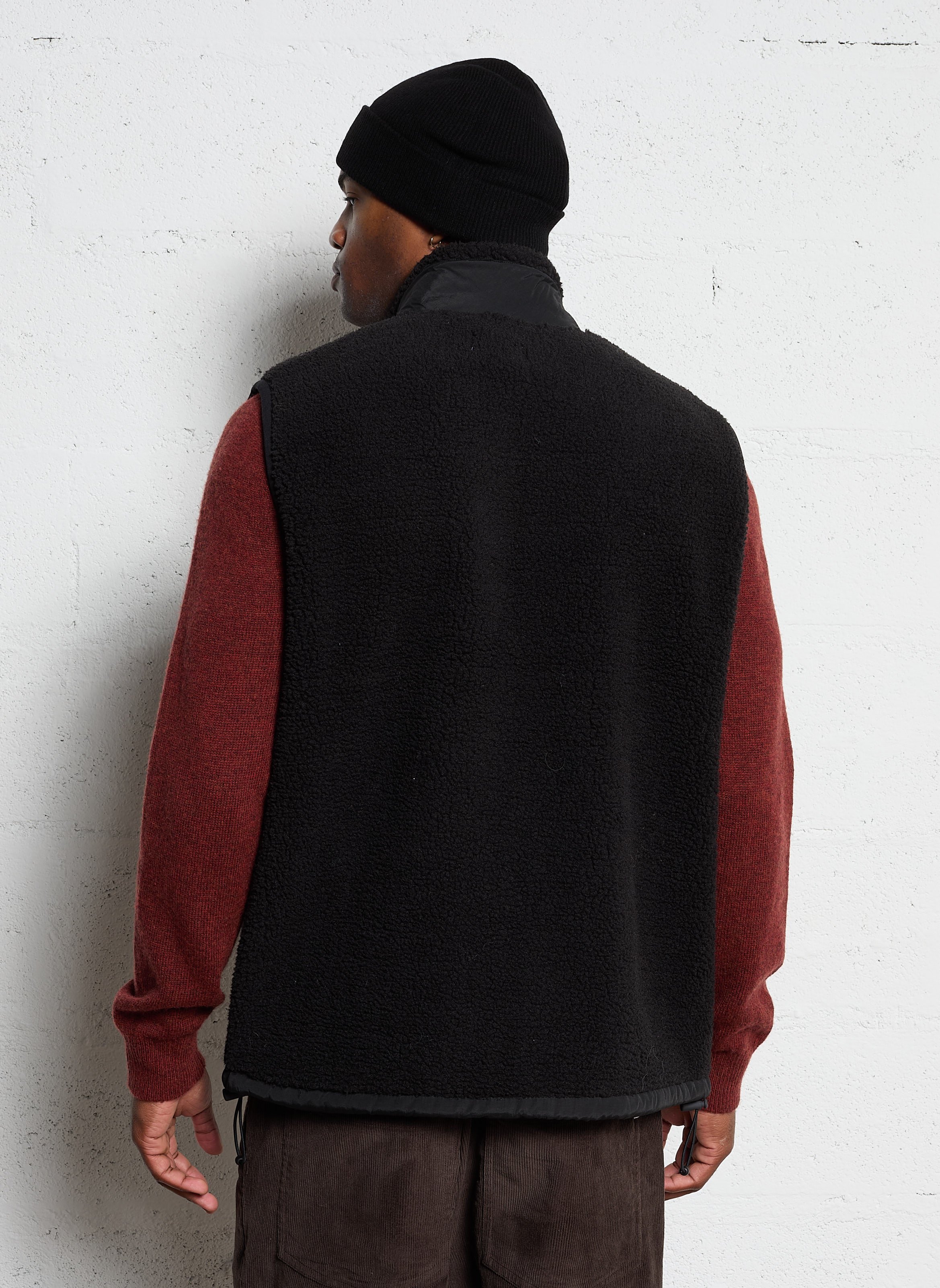 Weste in Pelzoptik Schwarz