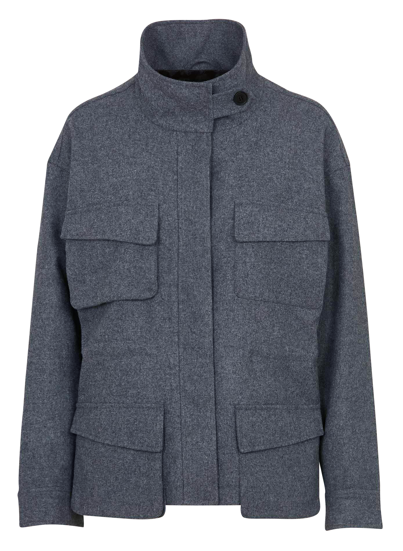 High-neck wool-blend jacket IKKS Grey
