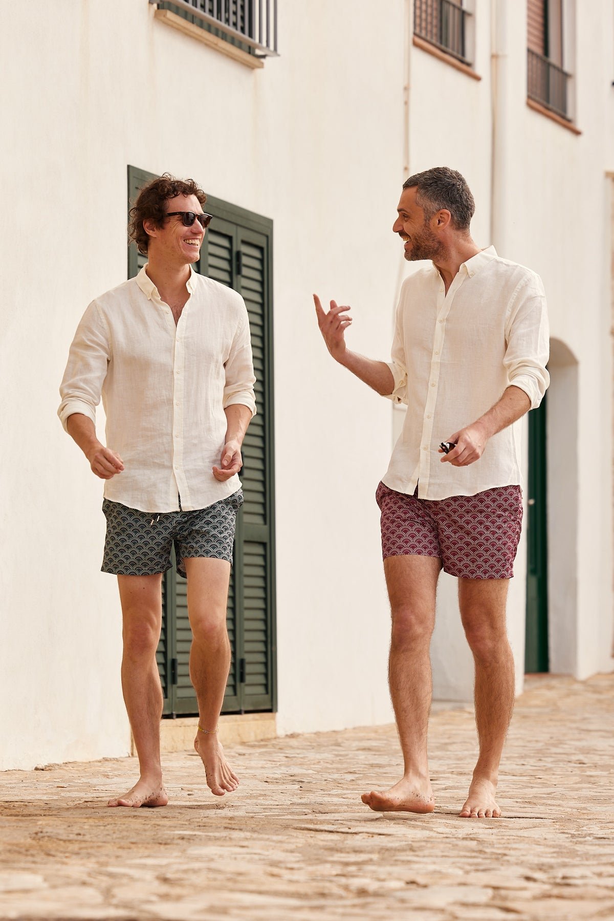 Linen shirt with lapel collar APNEE White