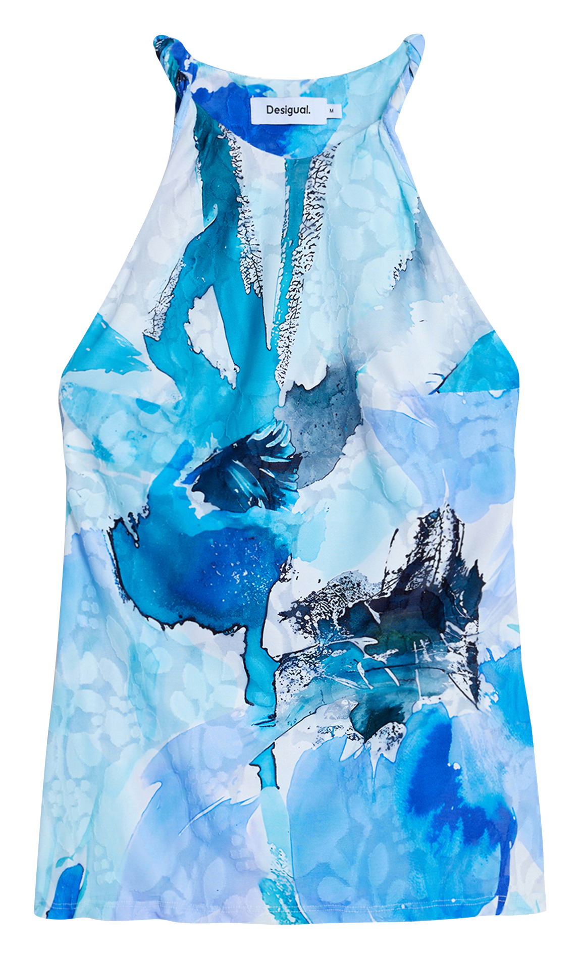 Top girocollo senza maniche stampato DESIGUAL Blu