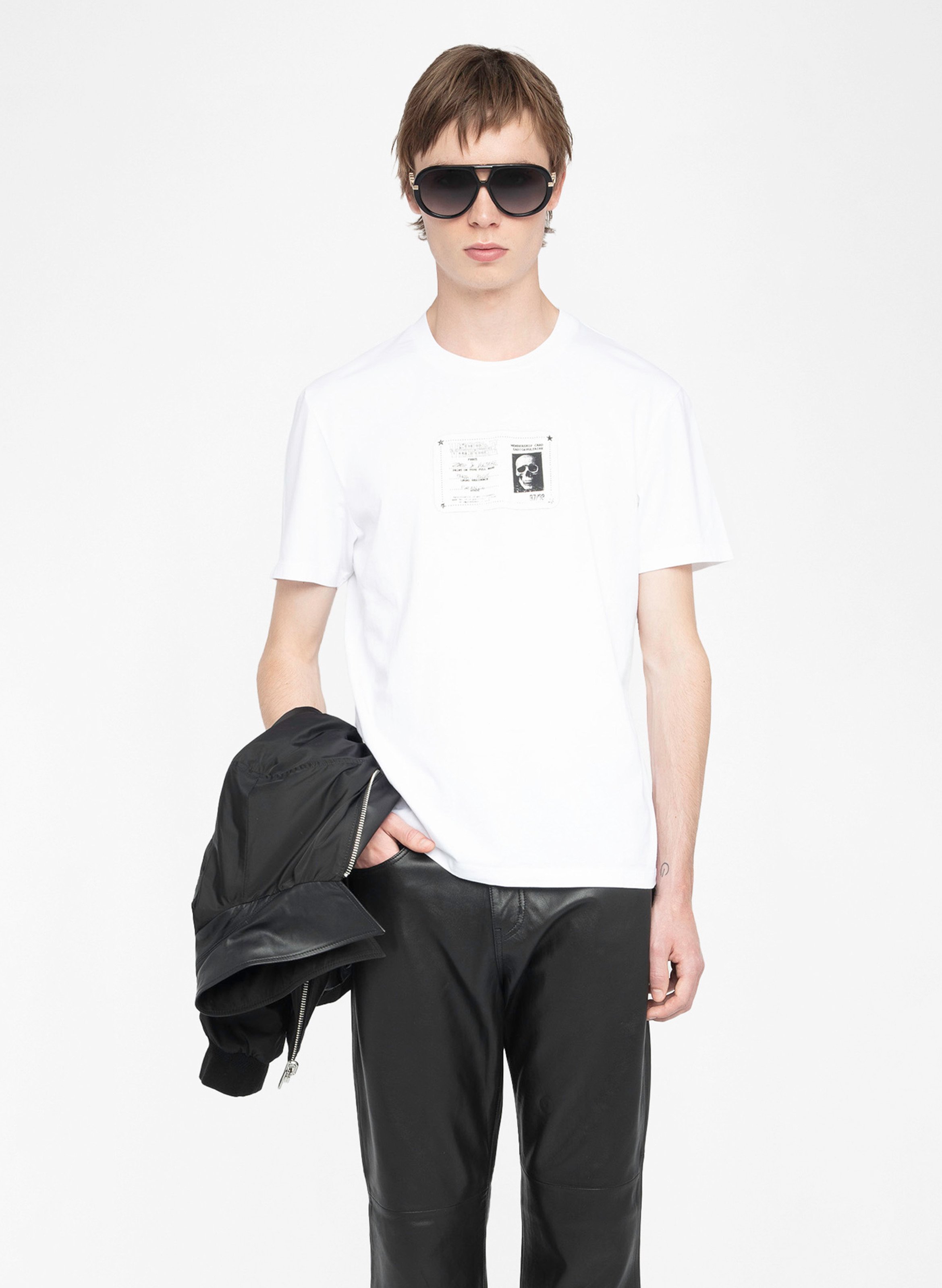 Tee-shirt col rond imprimé en coton ZADIG&amp;VOLTAIRE Blanc