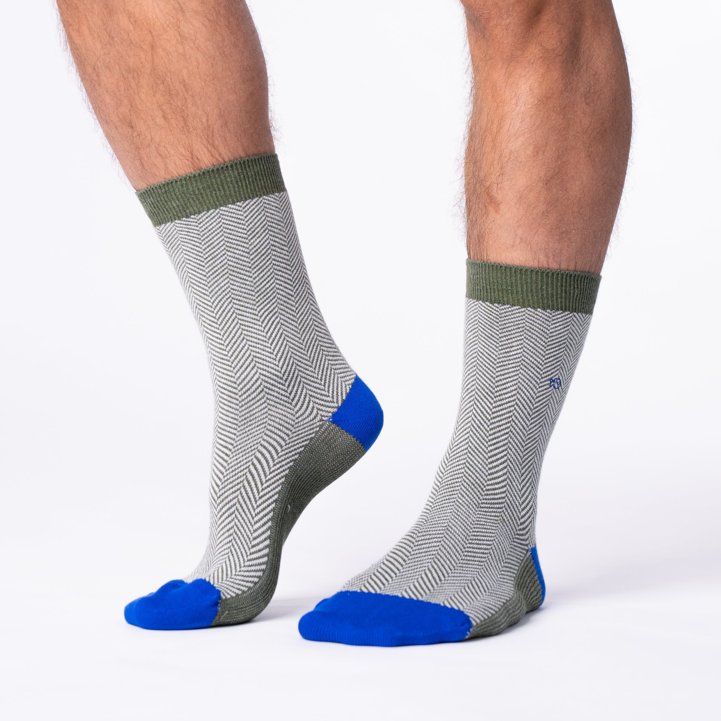 Combed cotton herringbone socks BILLYBELT Khaki