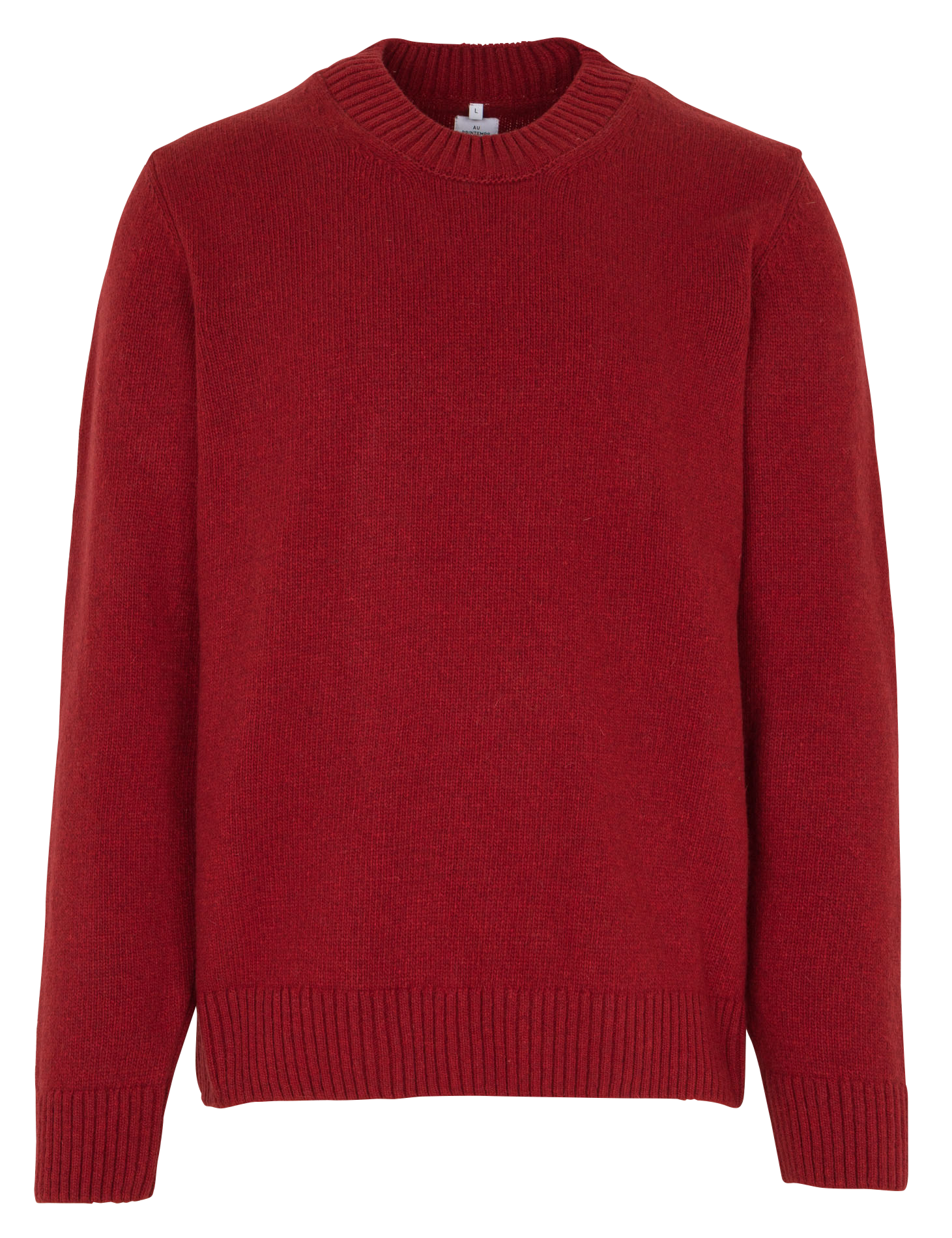 Round-neck wool-blend straight-cut sweater AU PRINTEMPS PARIS Red