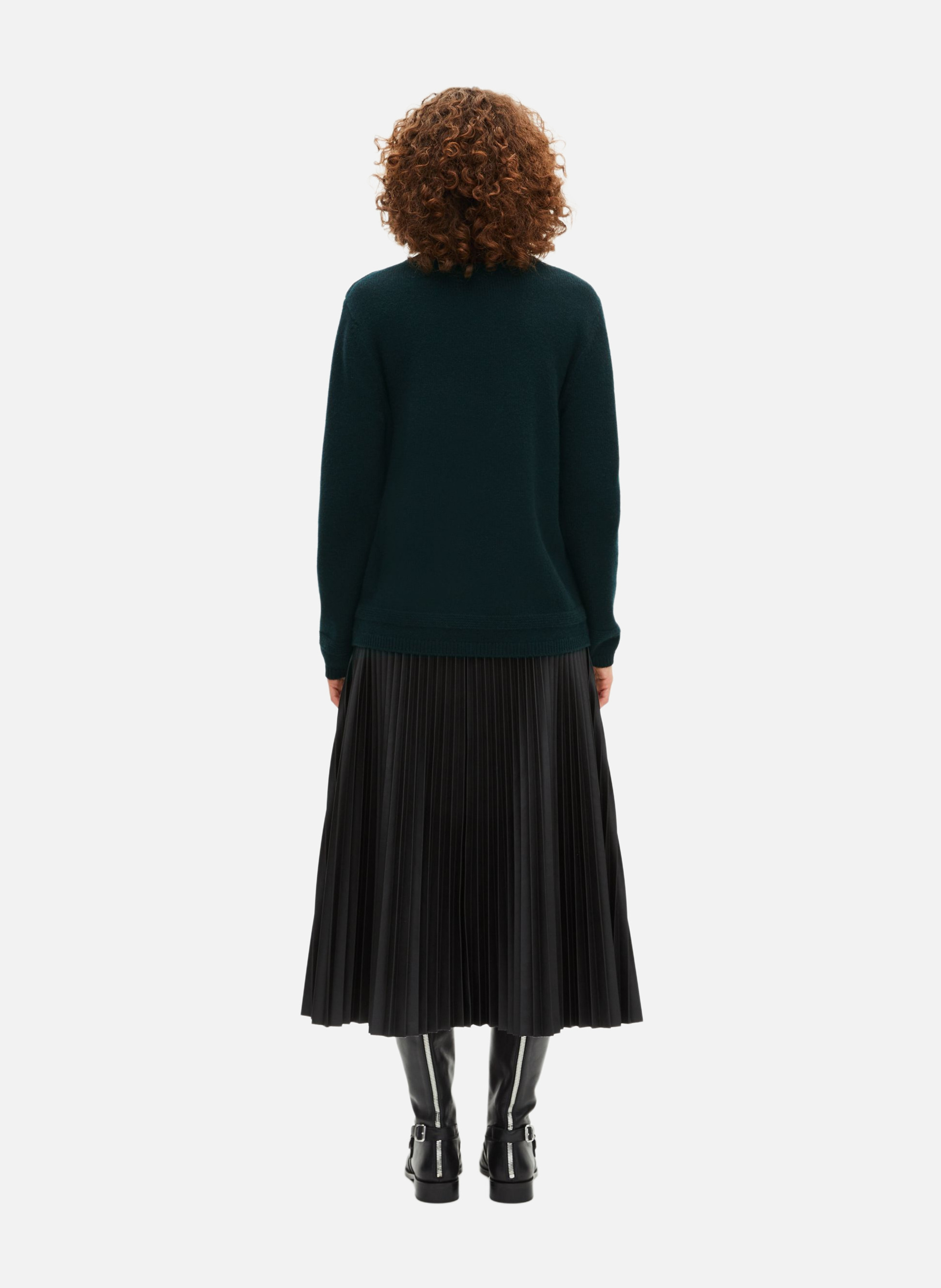 Boat-neck contrast-knit wool sweater  THE KOOPLES Green