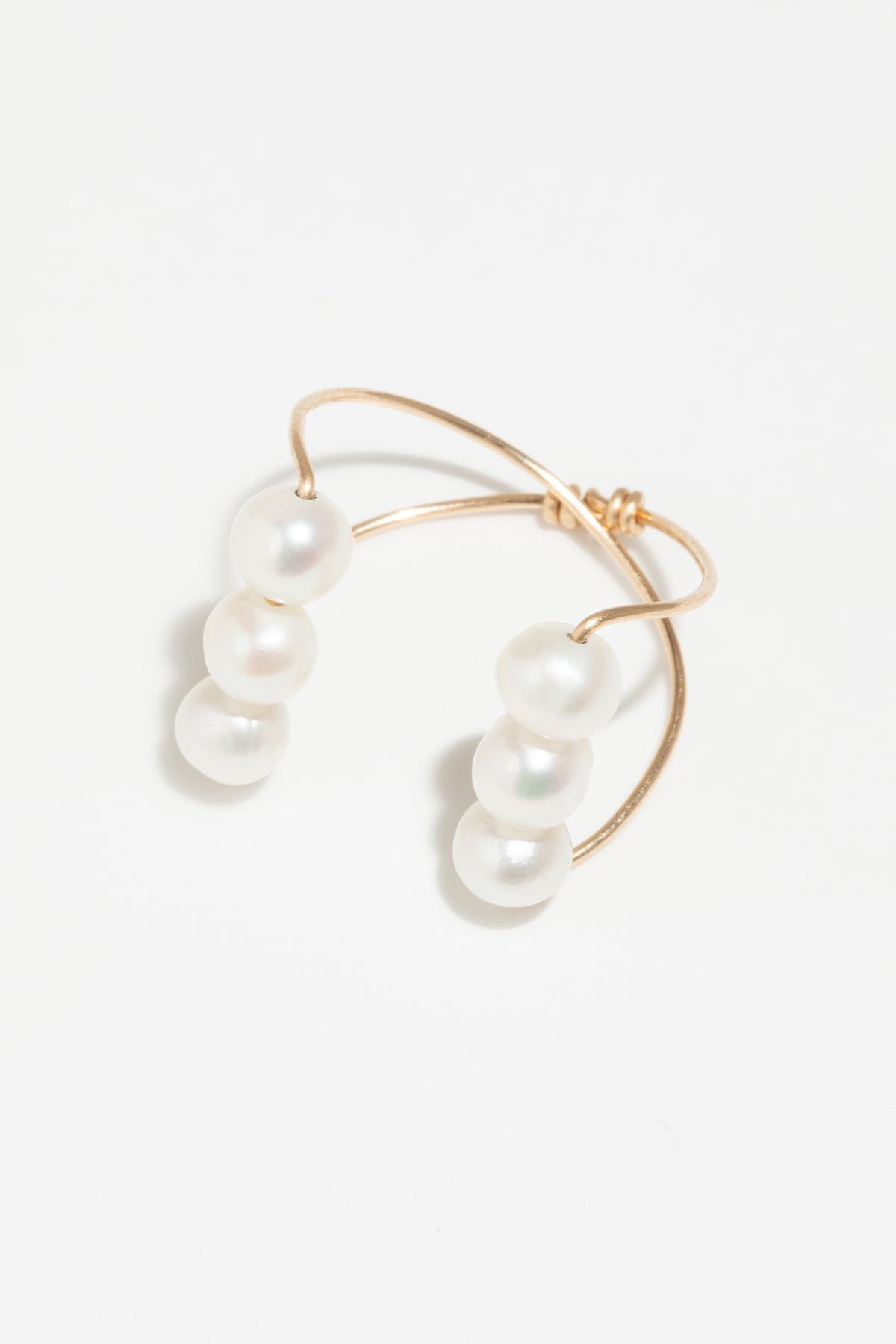 Large sand pearl ring YAY Golden